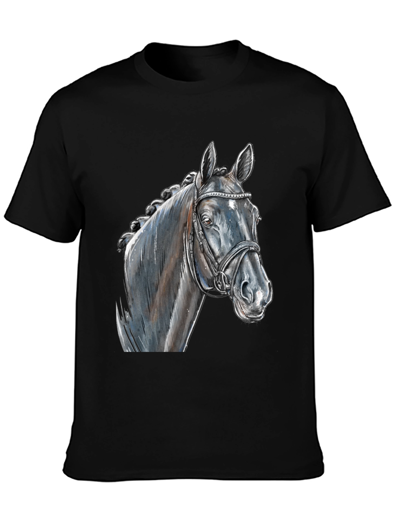 Black Horse Graphic Tee - Equestrian Style