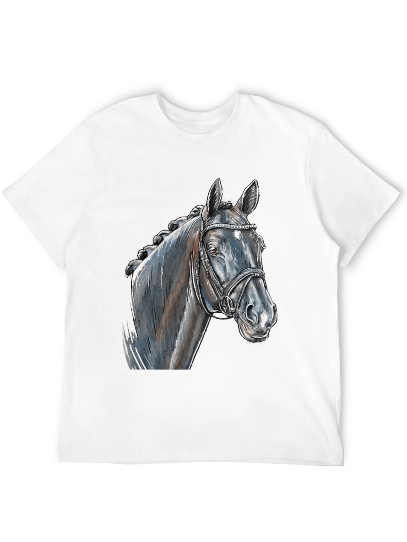 Black Horse Graphic Tee - Equestrian Style