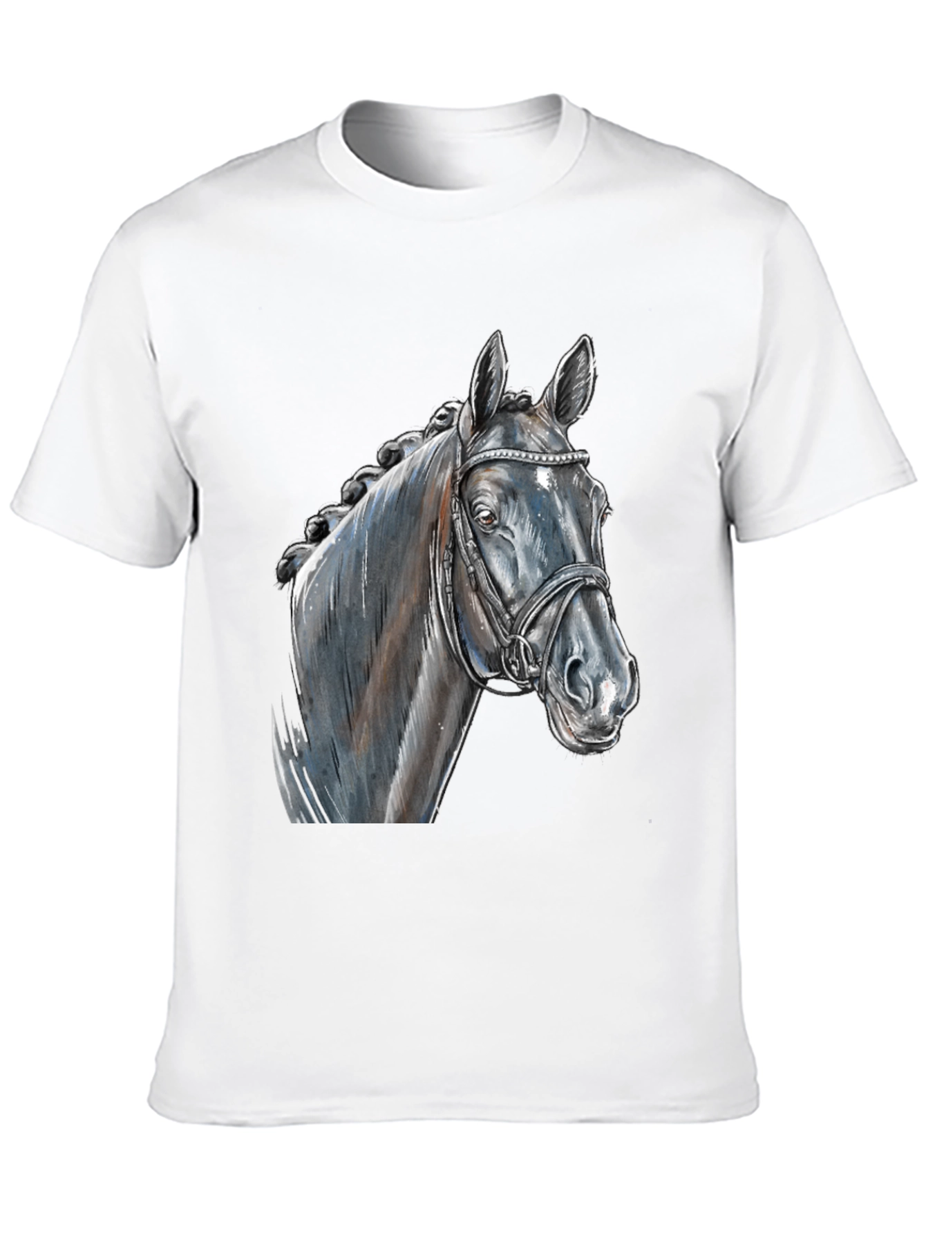 Black Horse Graphic Tee - Equestrian Style