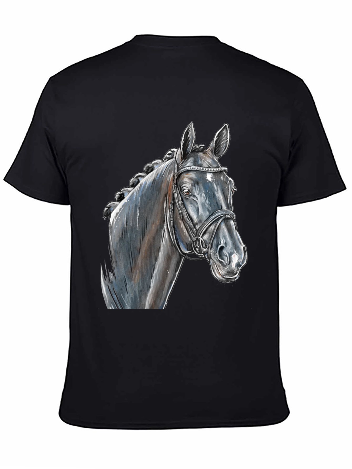 Black Horse Graphic Tee - Equestrian Style