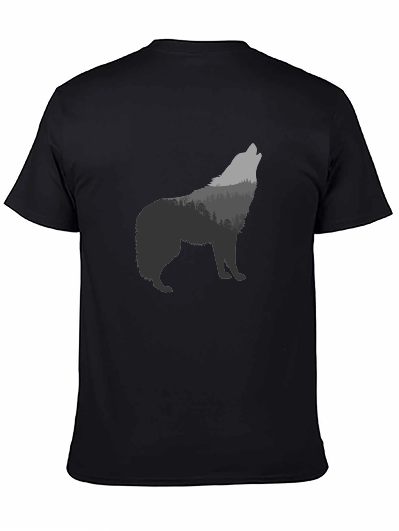 Wolf Forest Graphic T-Shirt - Black