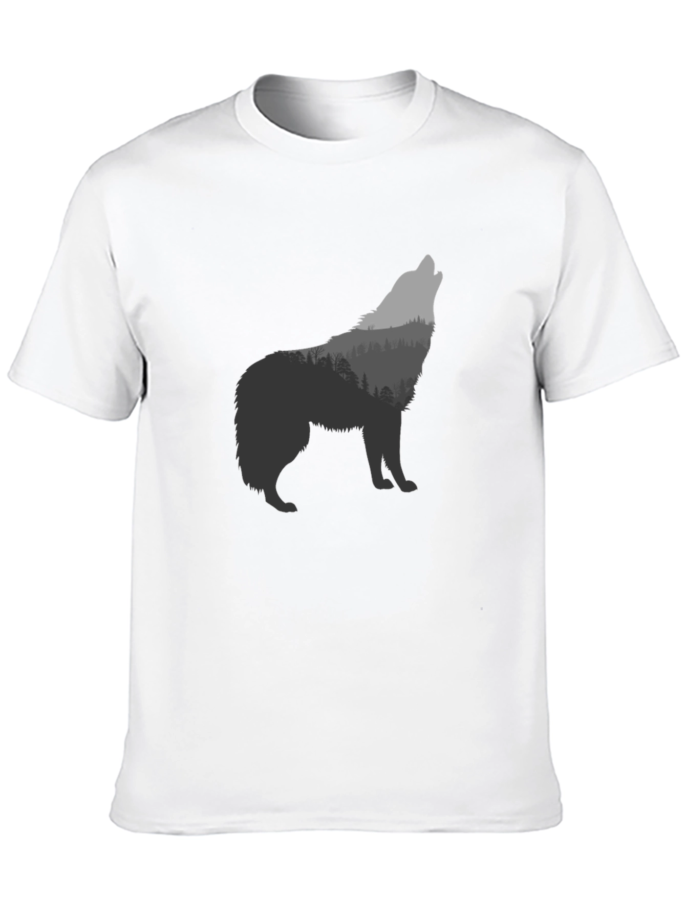 Wolf Forest Graphic T-Shirt - Black