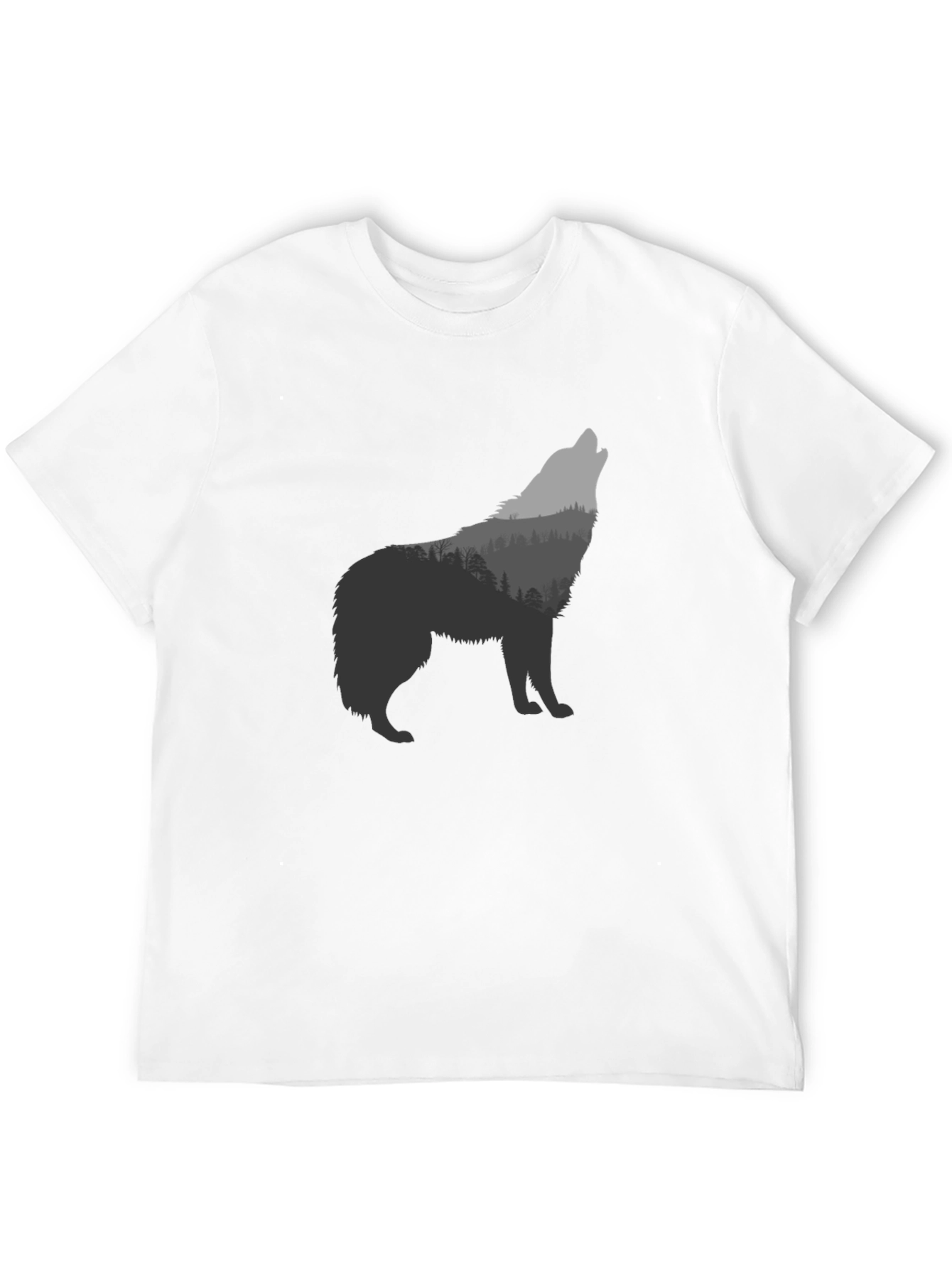 Wolf Forest Graphic T-Shirt - Black