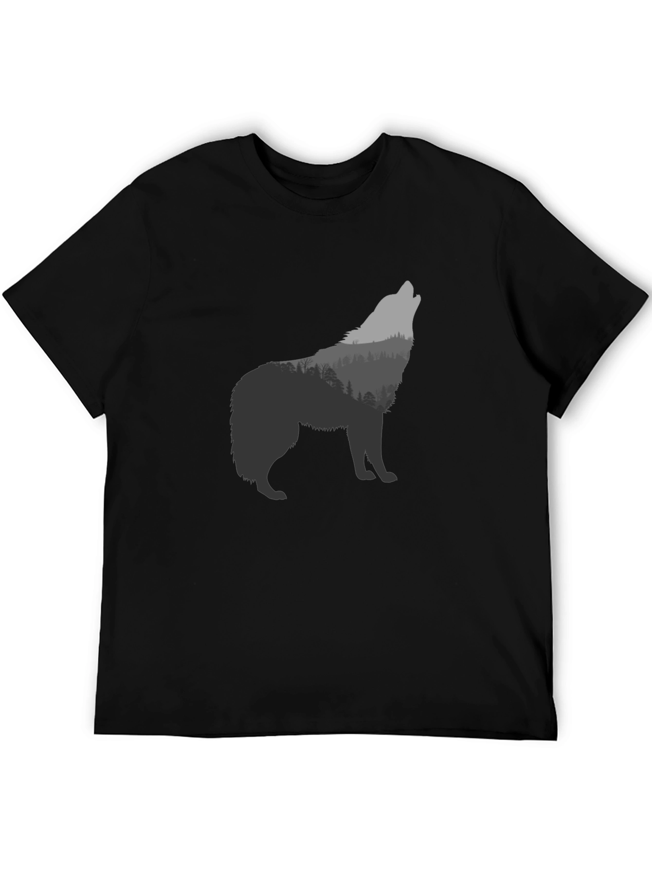 Wolf Forest Graphic T-Shirt - Black
