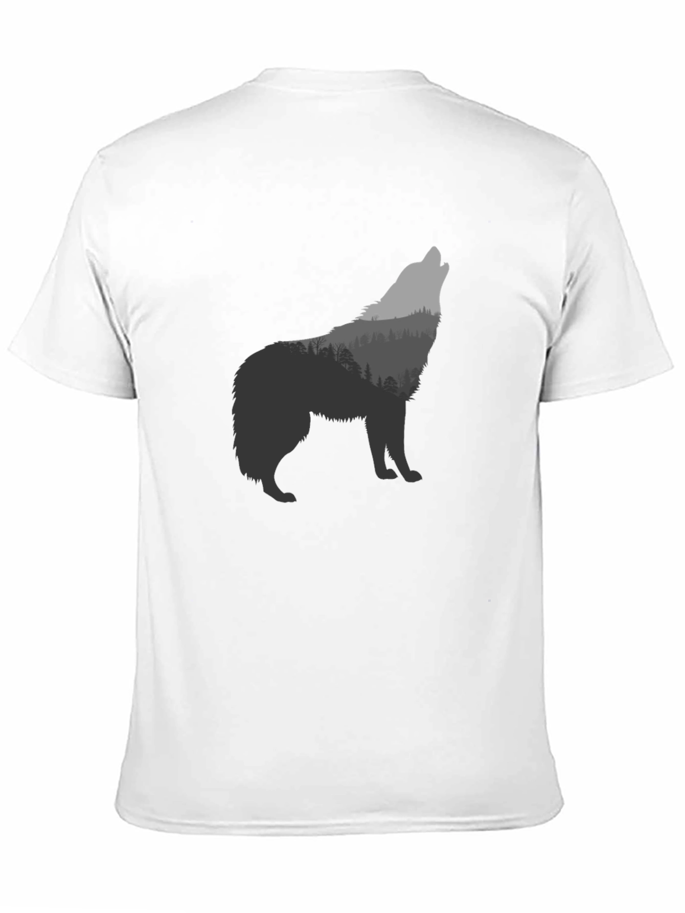 Wolf Forest Graphic T-Shirt - Black