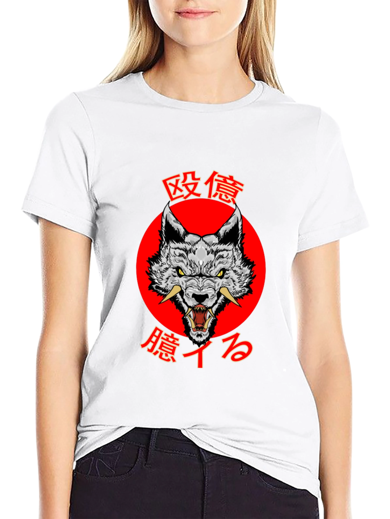 Japanese Wolf Graphic Tee - Bold Style