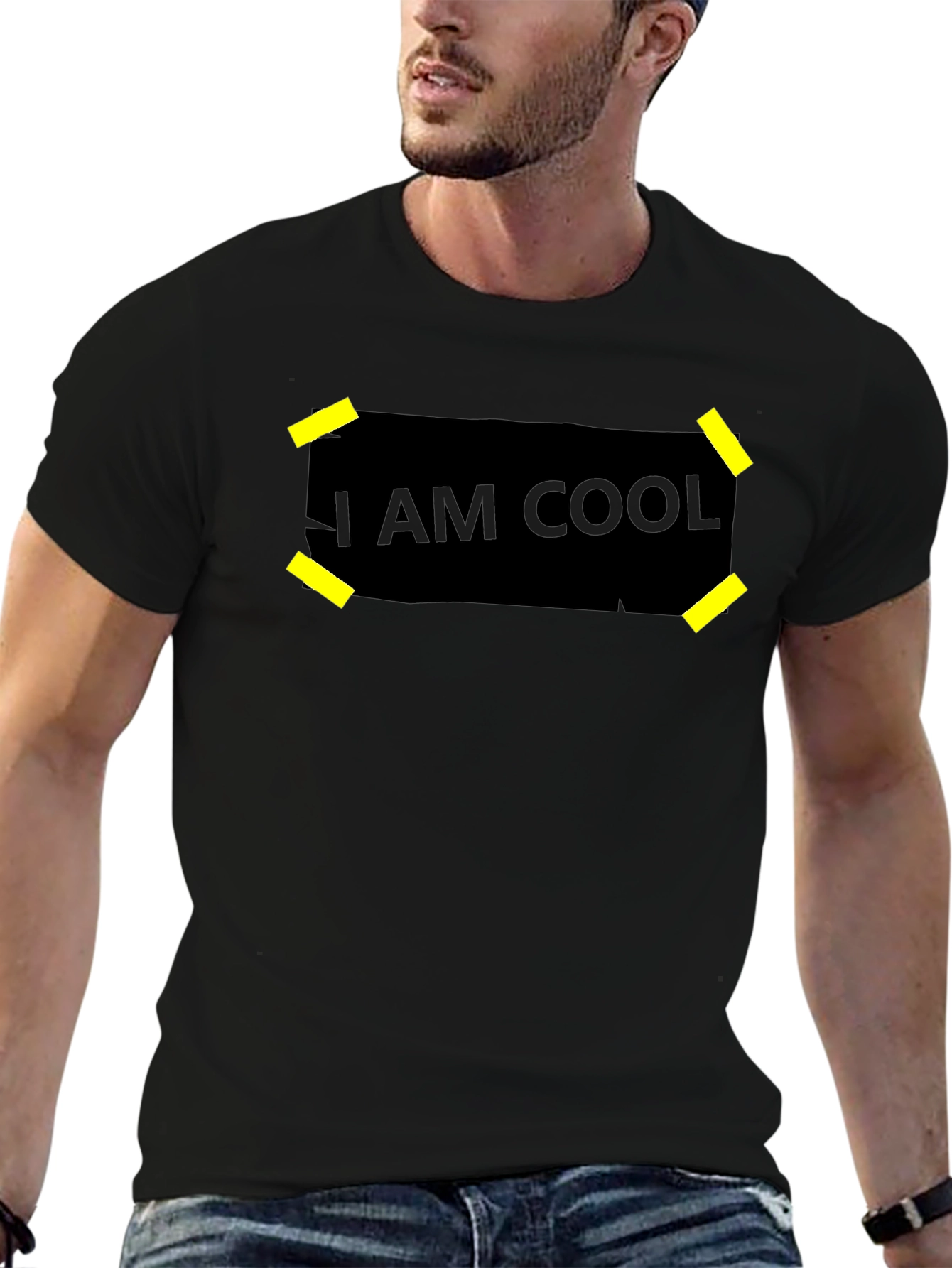 I Am Cool Graphic Black T-Shirt