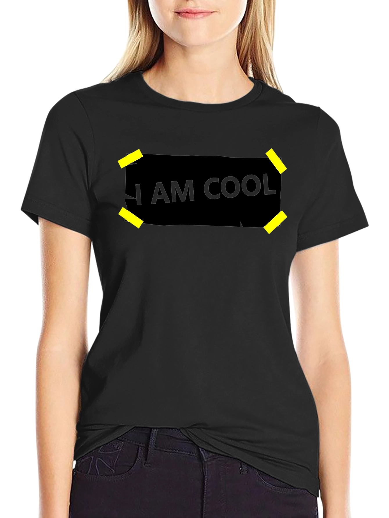 I Am Cool Graphic Black T-Shirt