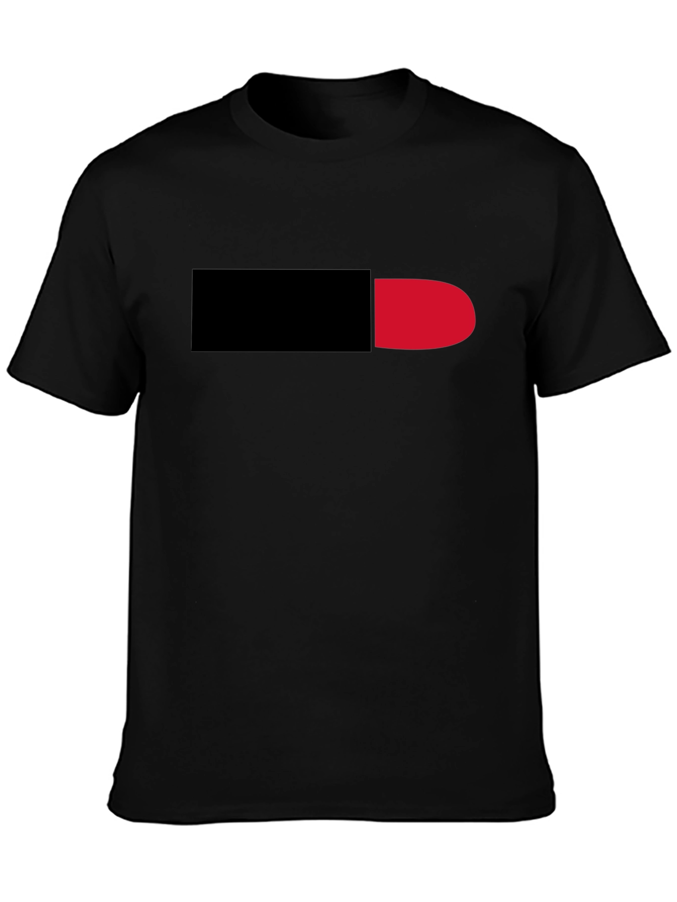 Black Tee with Red & Black Pill Graphic