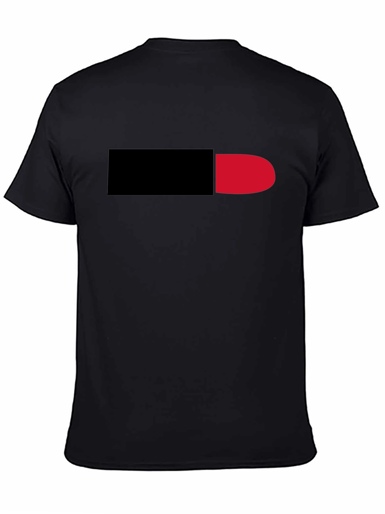 Black Tee with Red & Black Pill Graphic