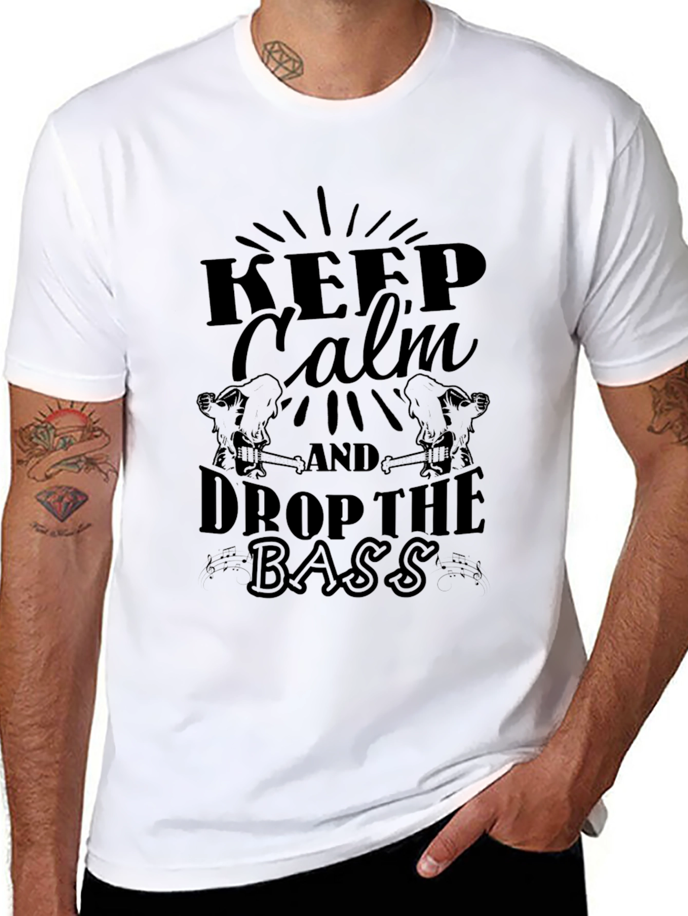 Keep Calm Drop the Bass Black Graphic Tee
