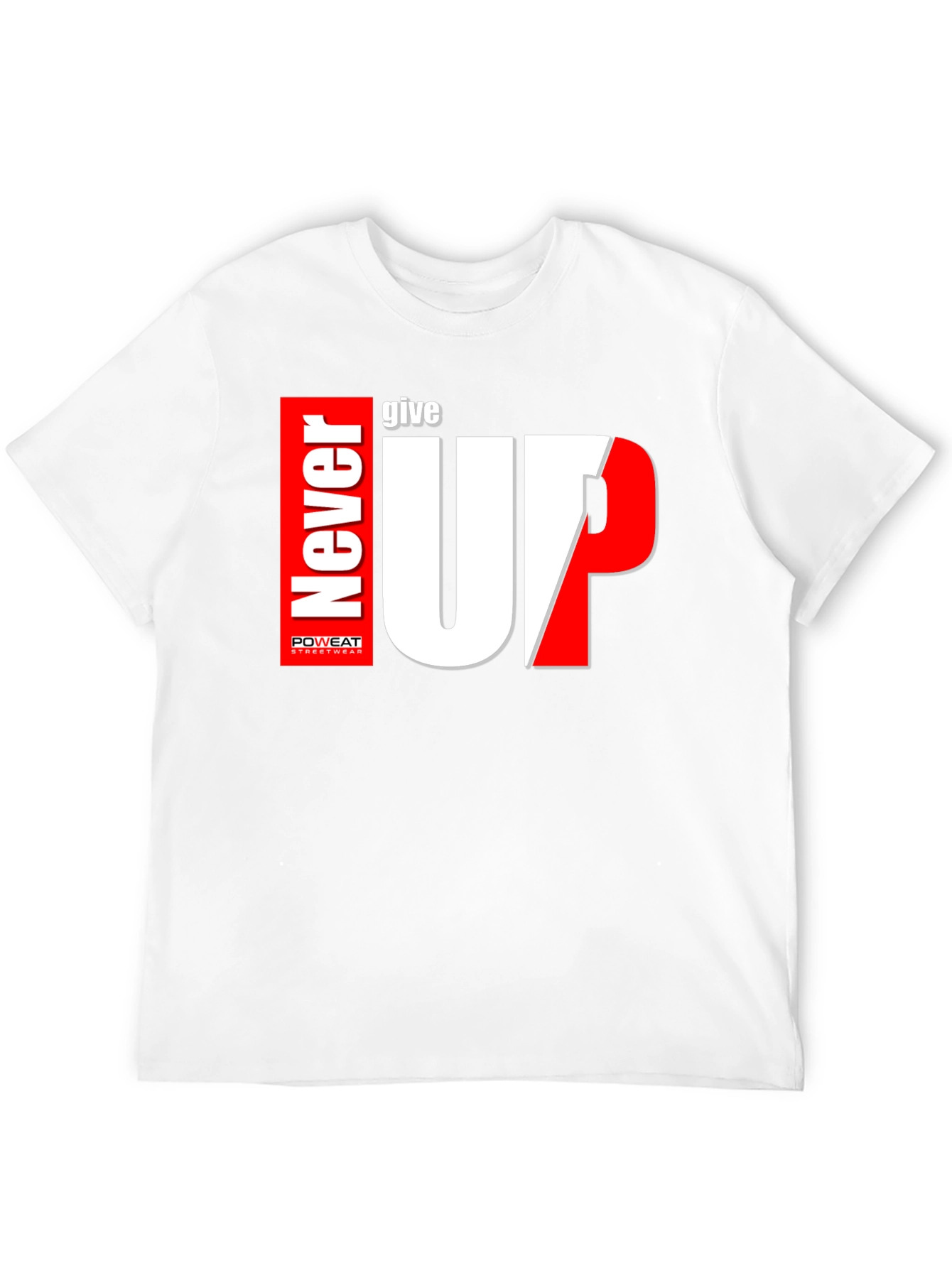 Never Give Up Black Graphic Tee