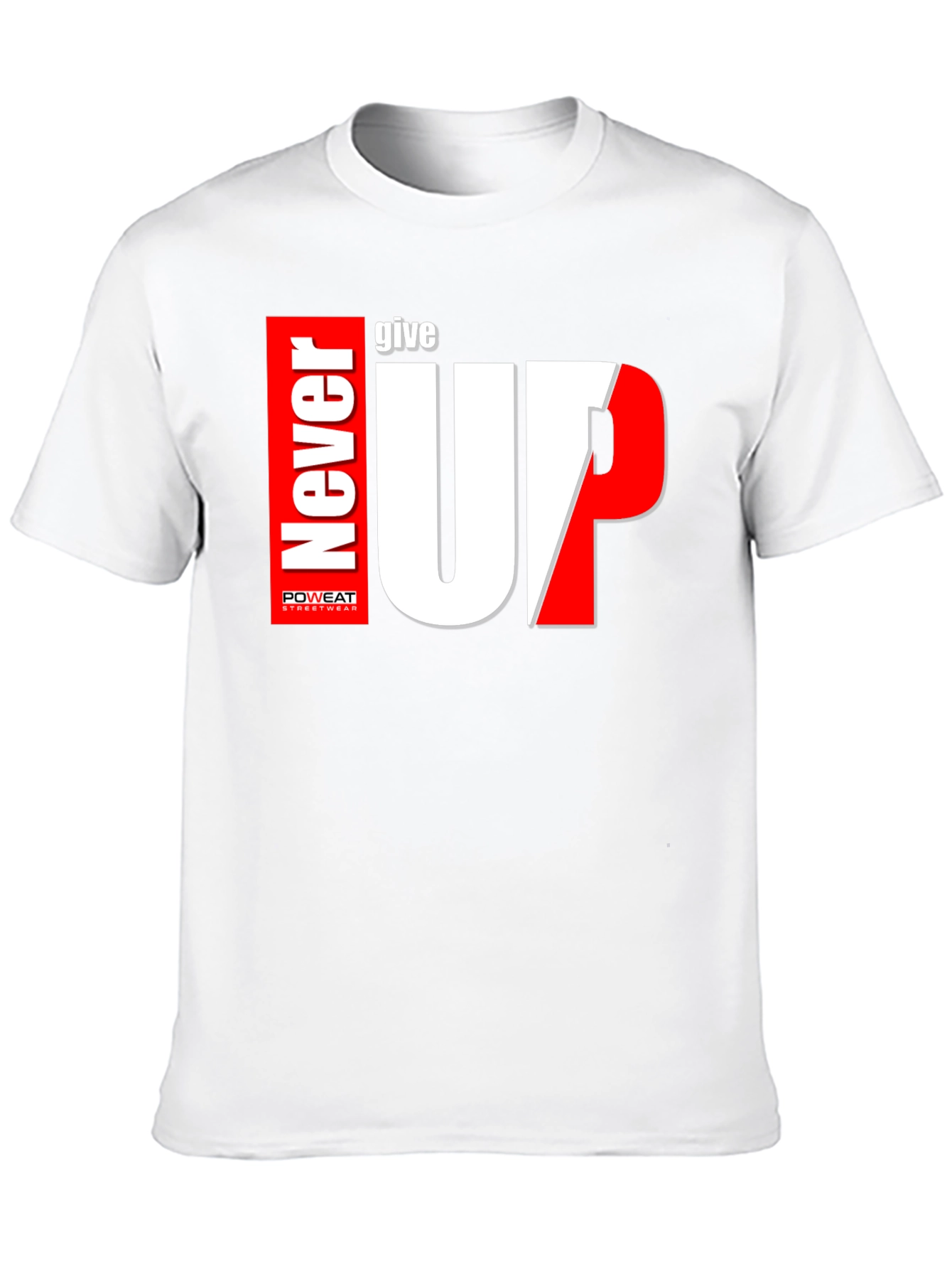 Never Give Up Black Graphic Tee