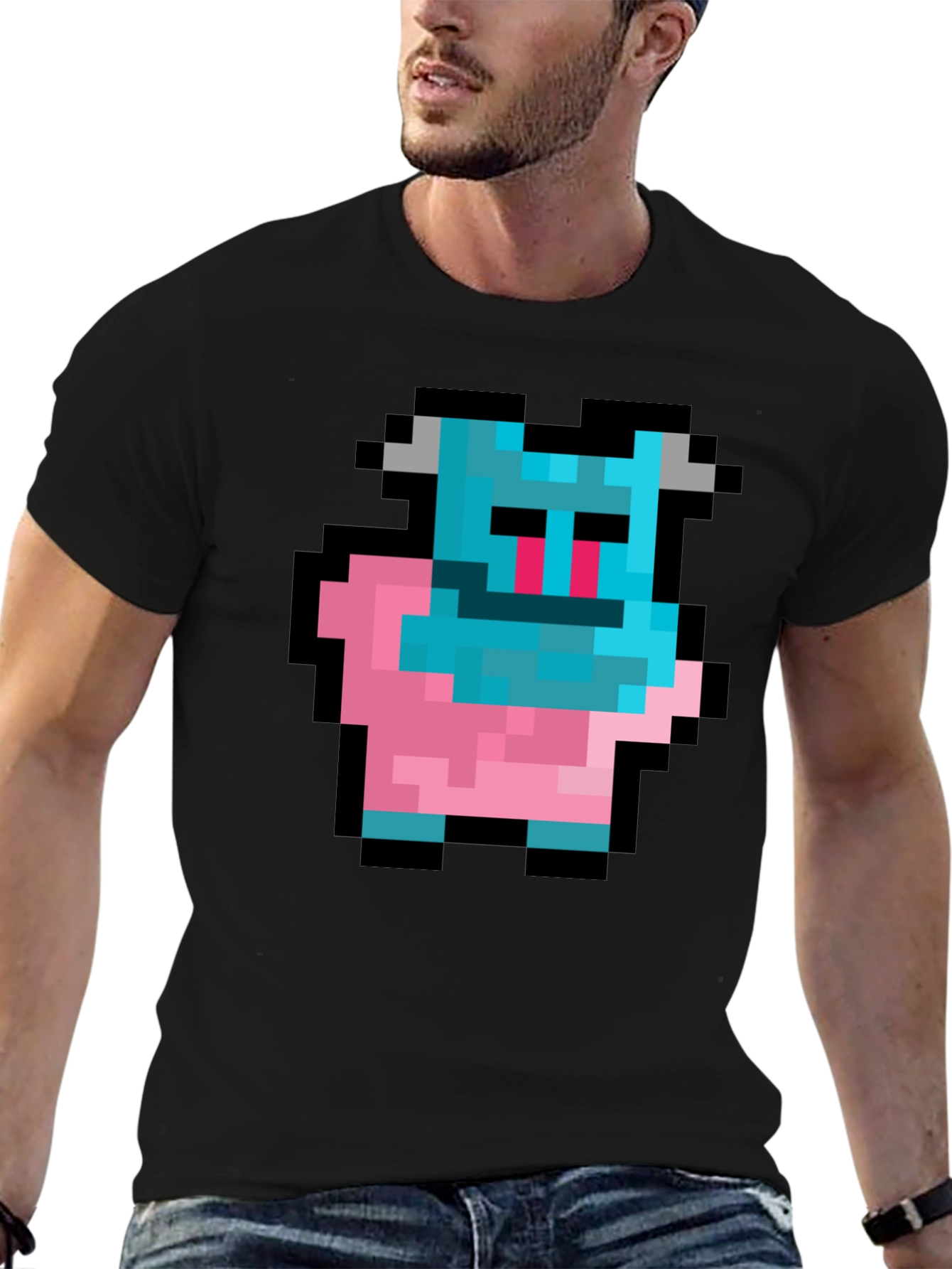 Pixel Art Monster Graphic T-Shirt