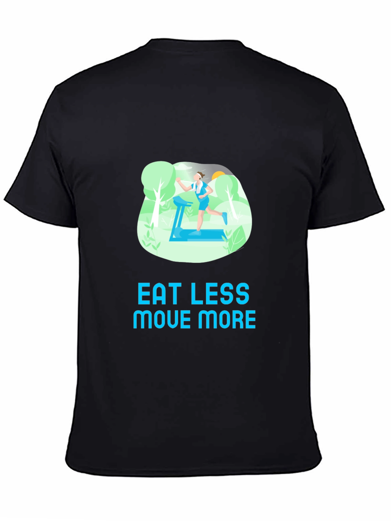 Eat Less Move More Black T-Shirt