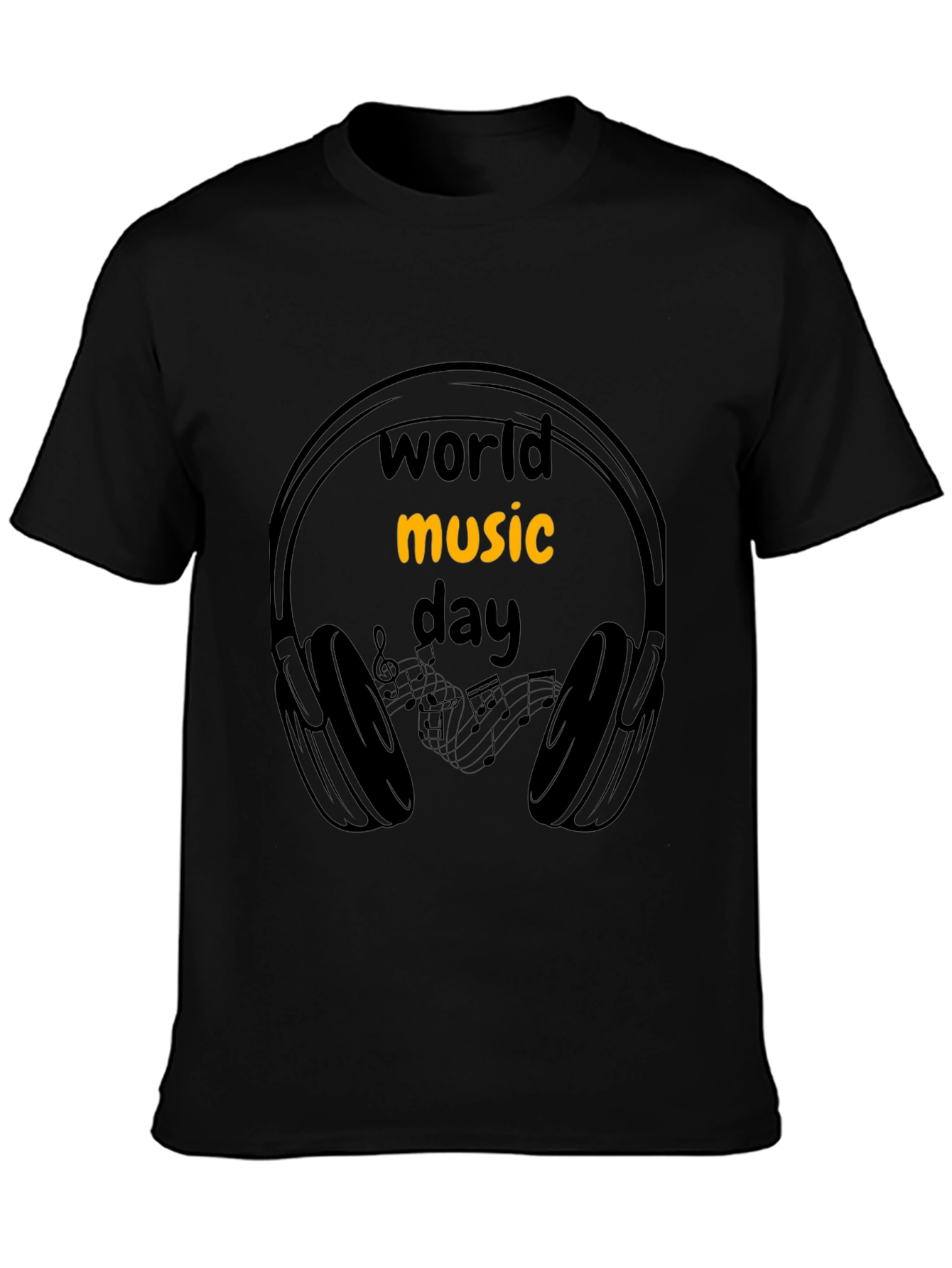 World Music Day Black T-Shirt