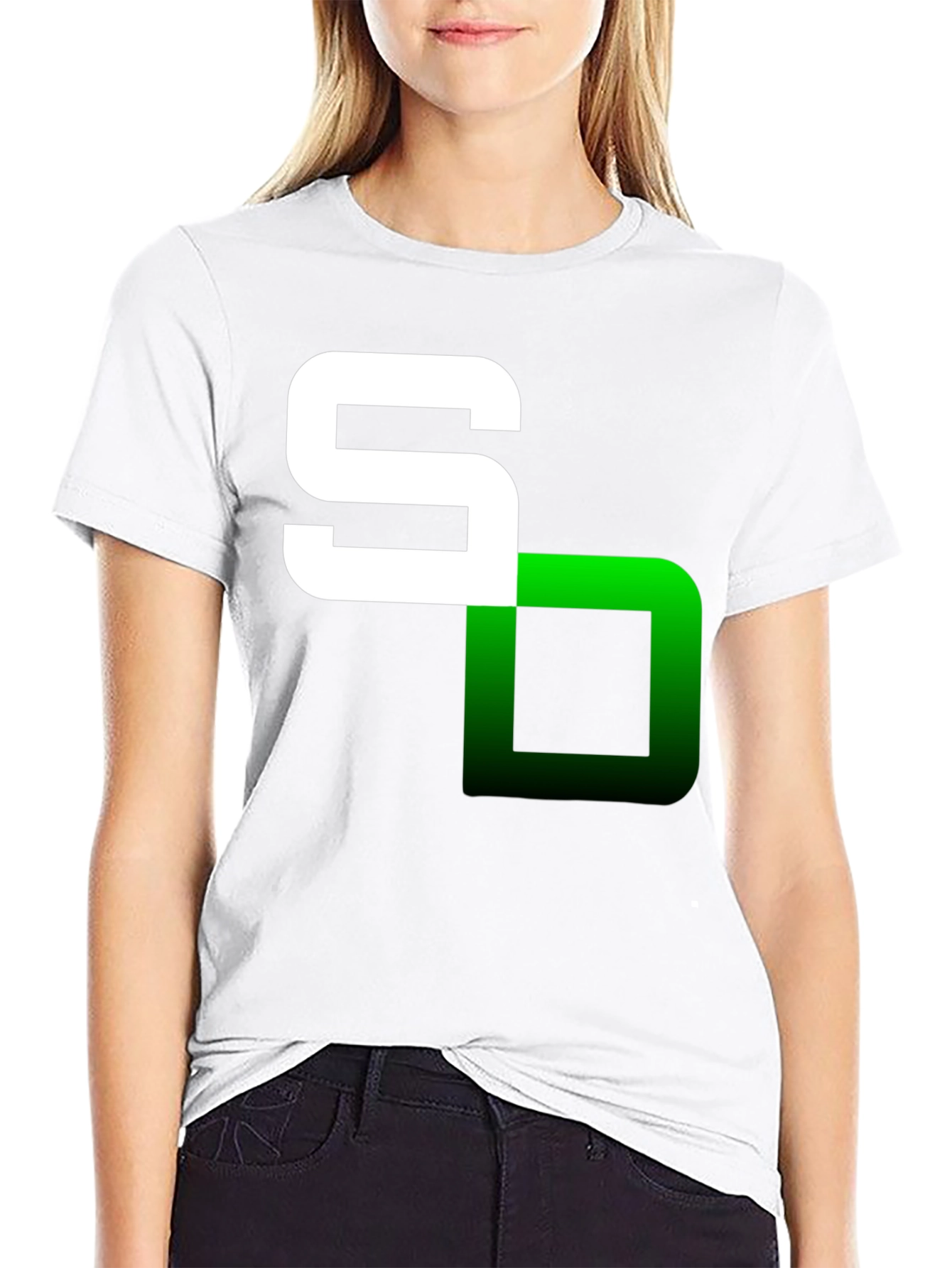 Modern Graphic Tee - S Logo Black T-Shirt