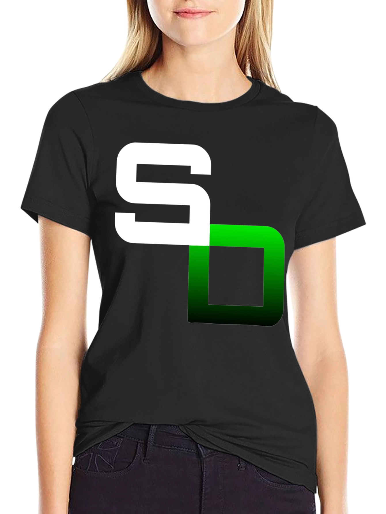 Modern Graphic Tee - S Logo Black T-Shirt