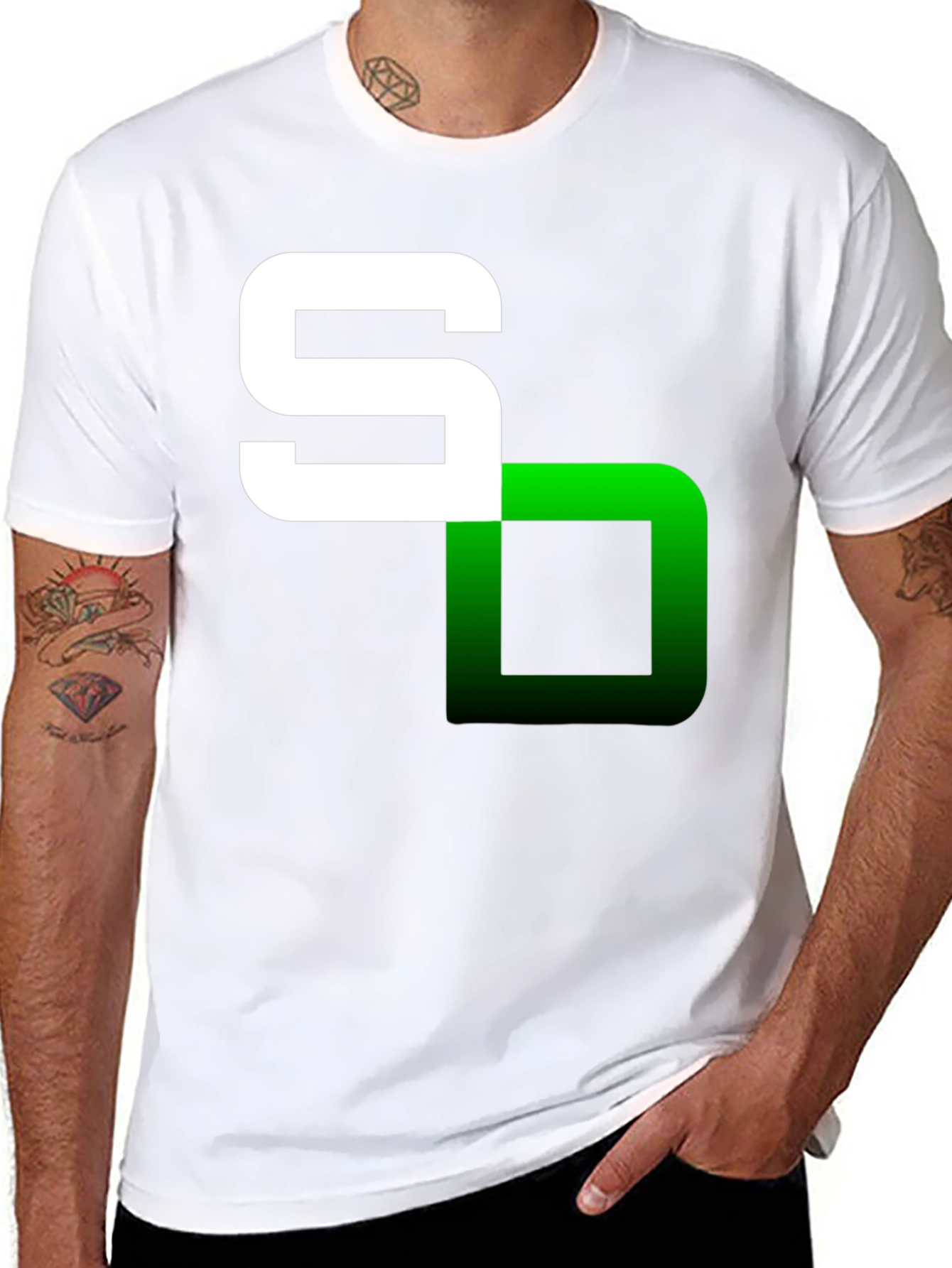 Modern Graphic Tee - S Logo Black T-Shirt
