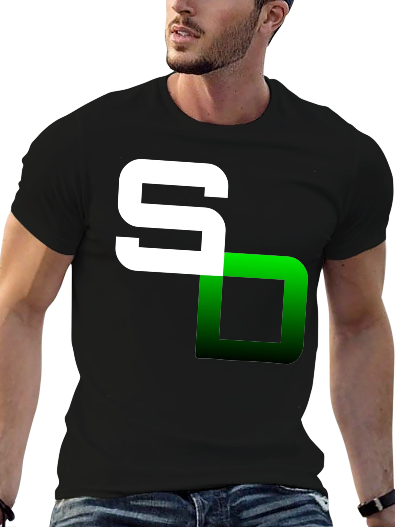 Modern Graphic Tee - S Logo Black T-Shirt