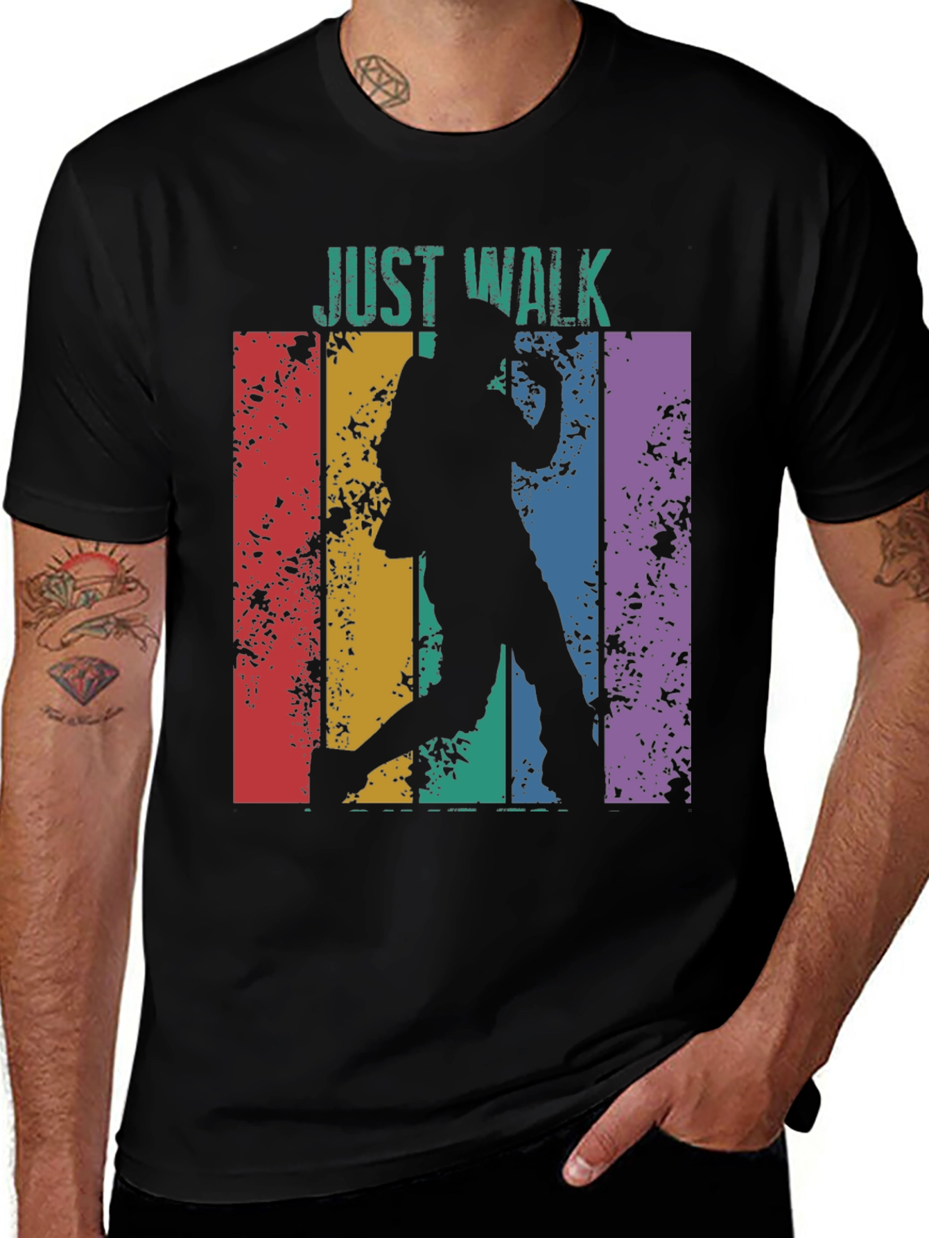 Just Walk Mens Graphic T-Shirt