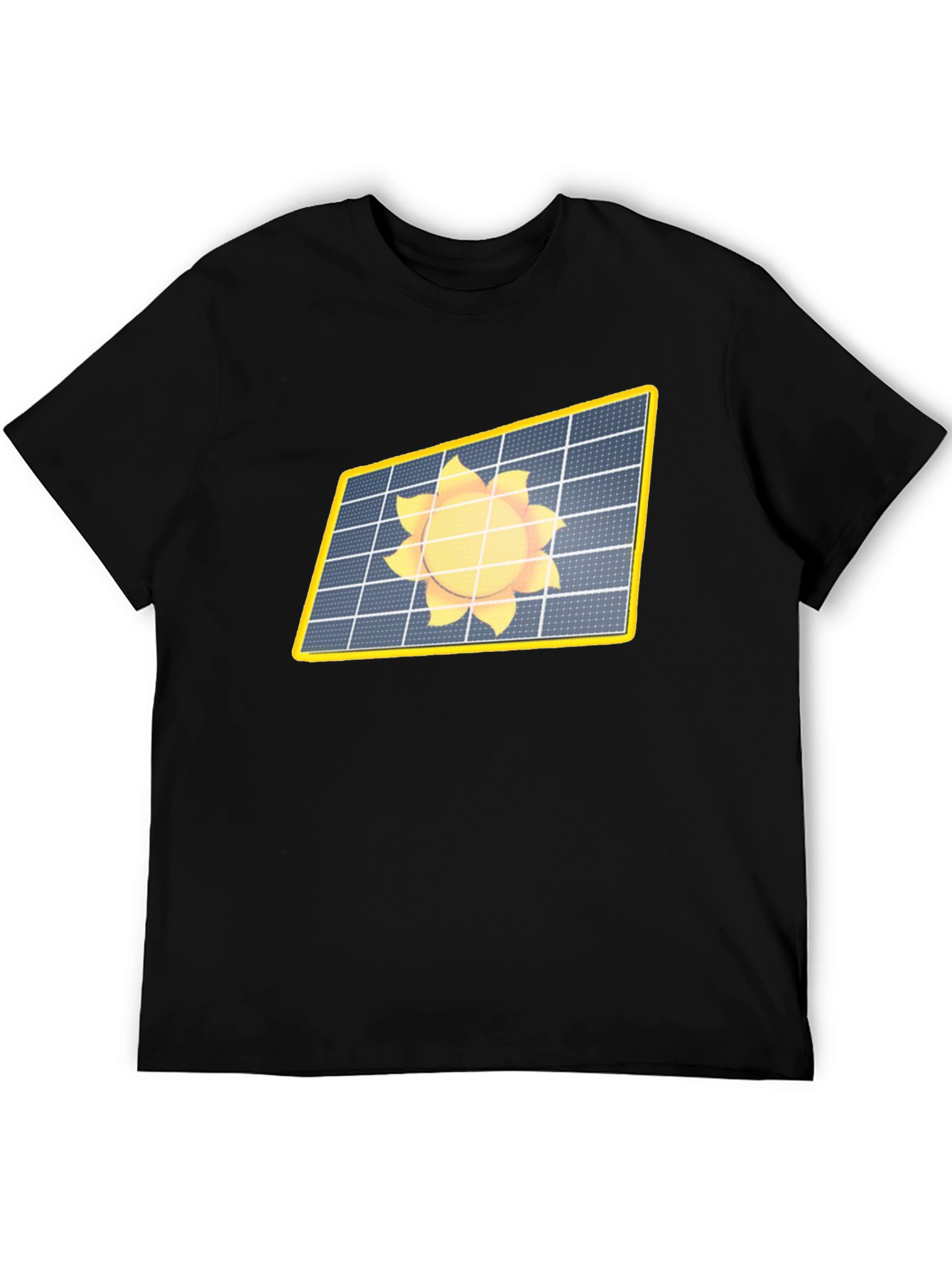 Solar Panel Sun Graphic Black T-Shirt