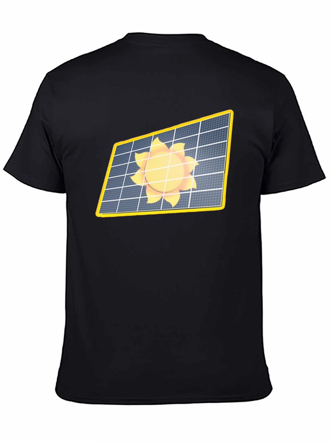 Solar Panel Sun Graphic Black T-Shirt