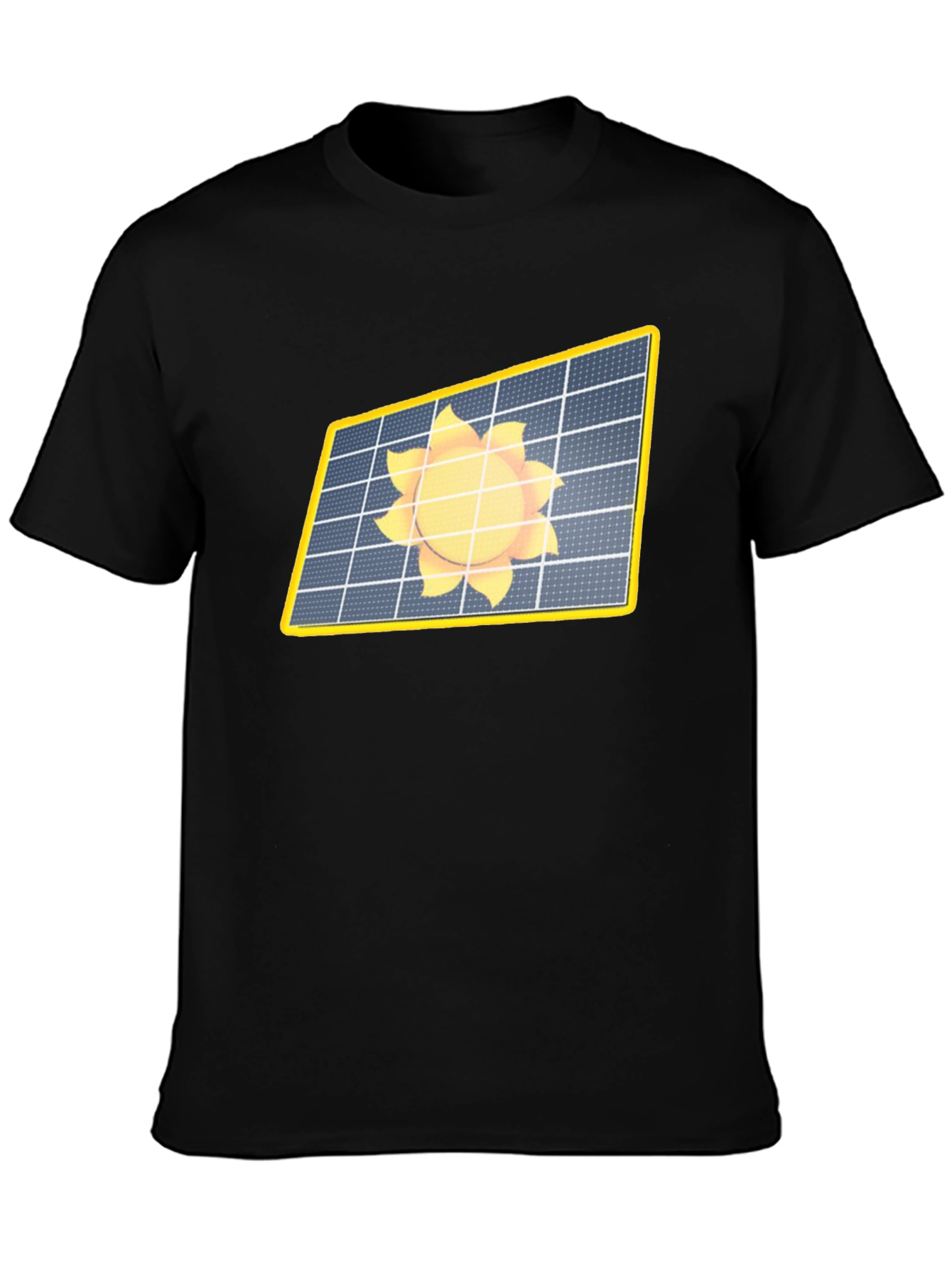 Solar Panel Sun Graphic Black T-Shirt