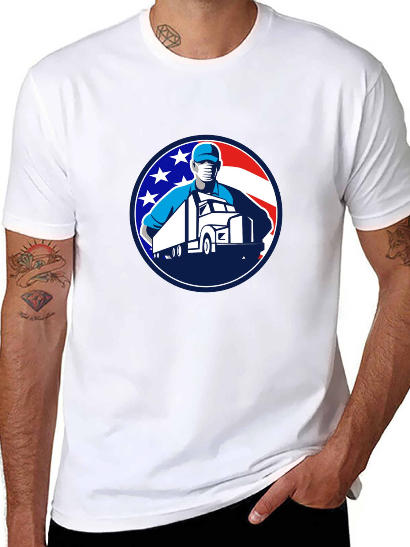 Trucker Pride Graphic Tee - Black Crew Neck T-Shirt