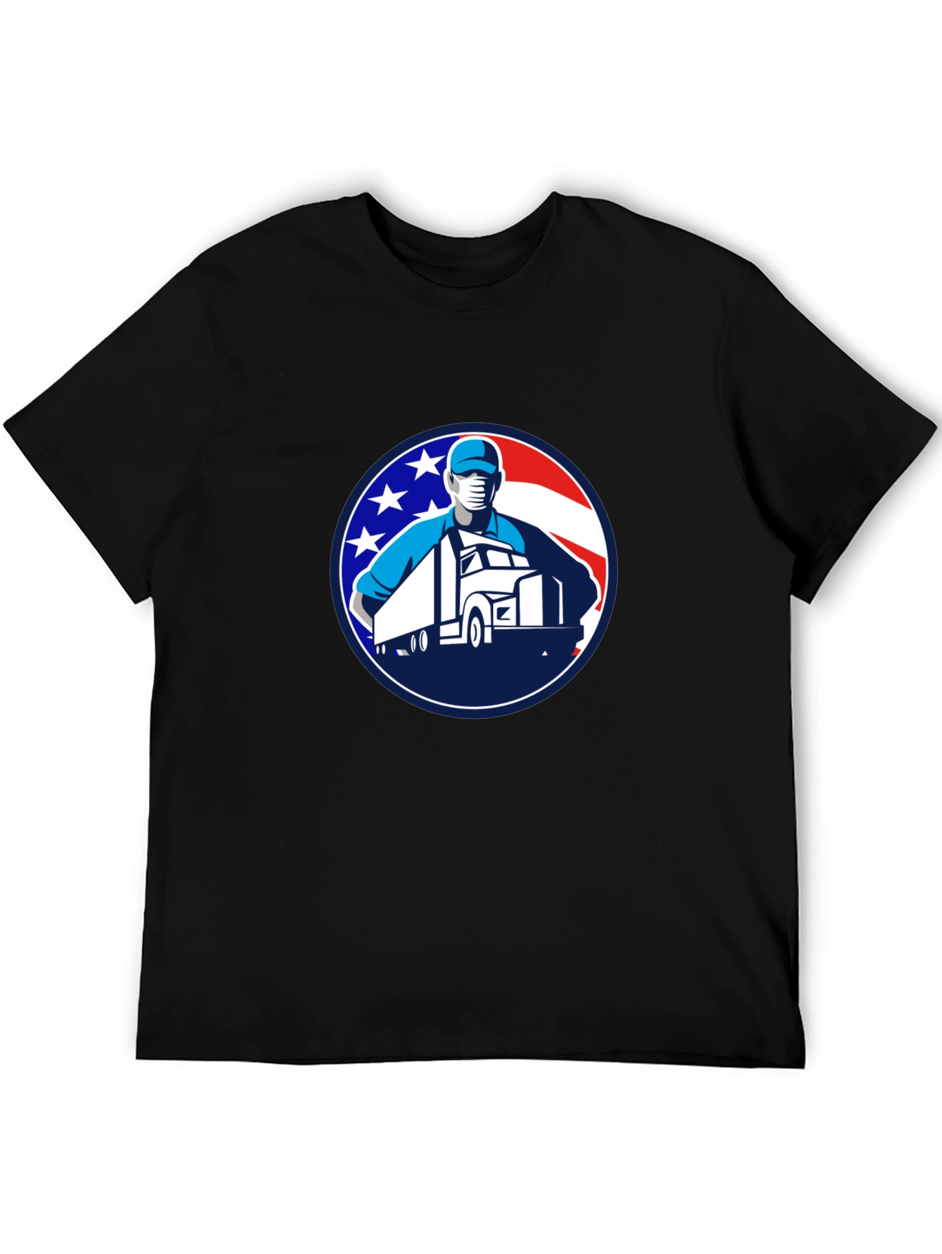 Trucker Pride Graphic Tee - Black Crew Neck T-Shirt
