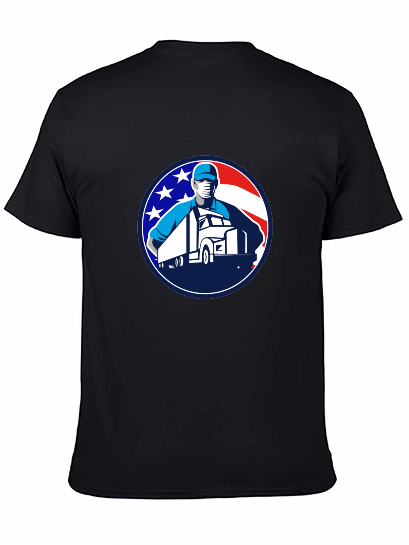 Trucker Pride Graphic Tee - Black Crew Neck T-Shirt
