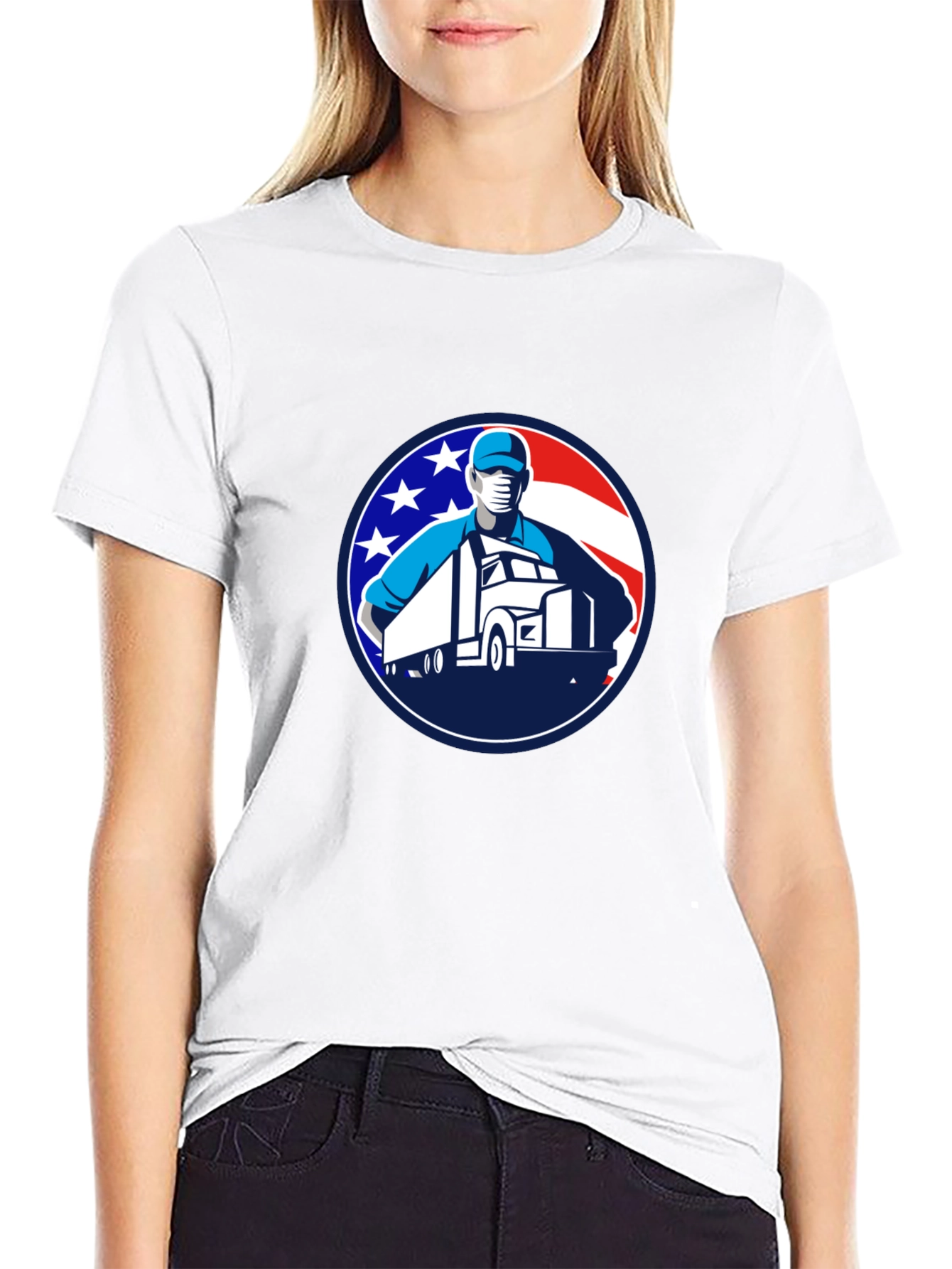 Trucker Pride Graphic Tee - Black Crew Neck T-Shirt