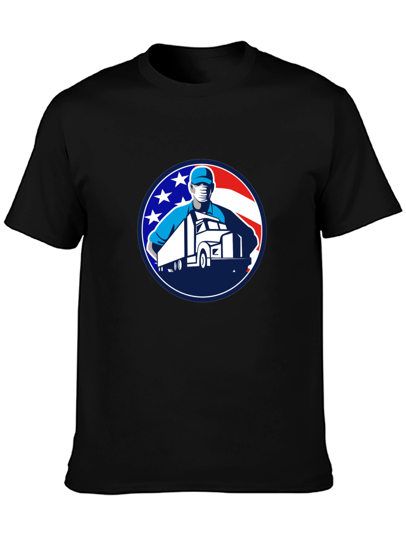 Trucker Pride Graphic Tee - Black Crew Neck T-Shirt