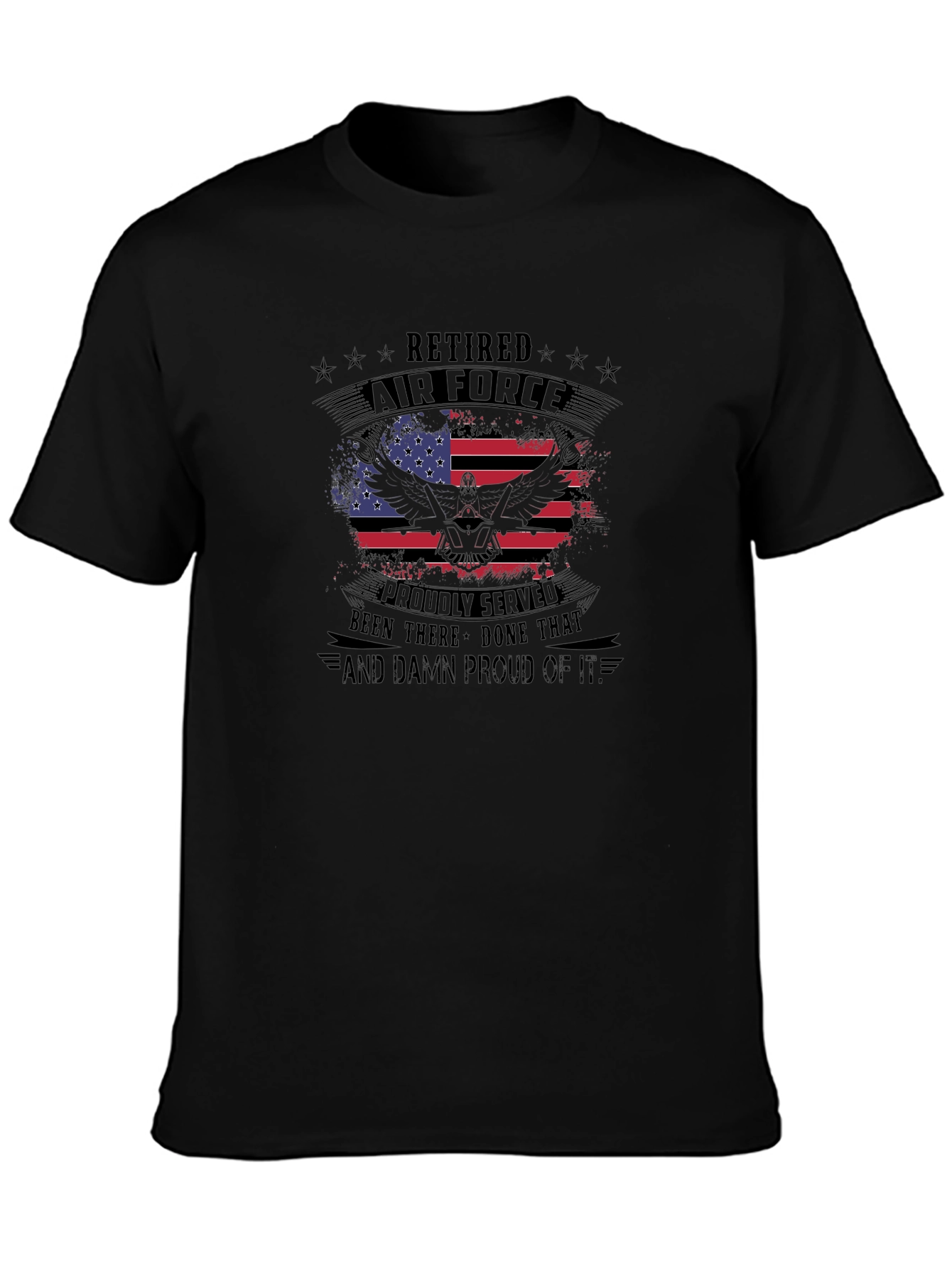 Retired Air Force T-Shirt - Patriotic Design