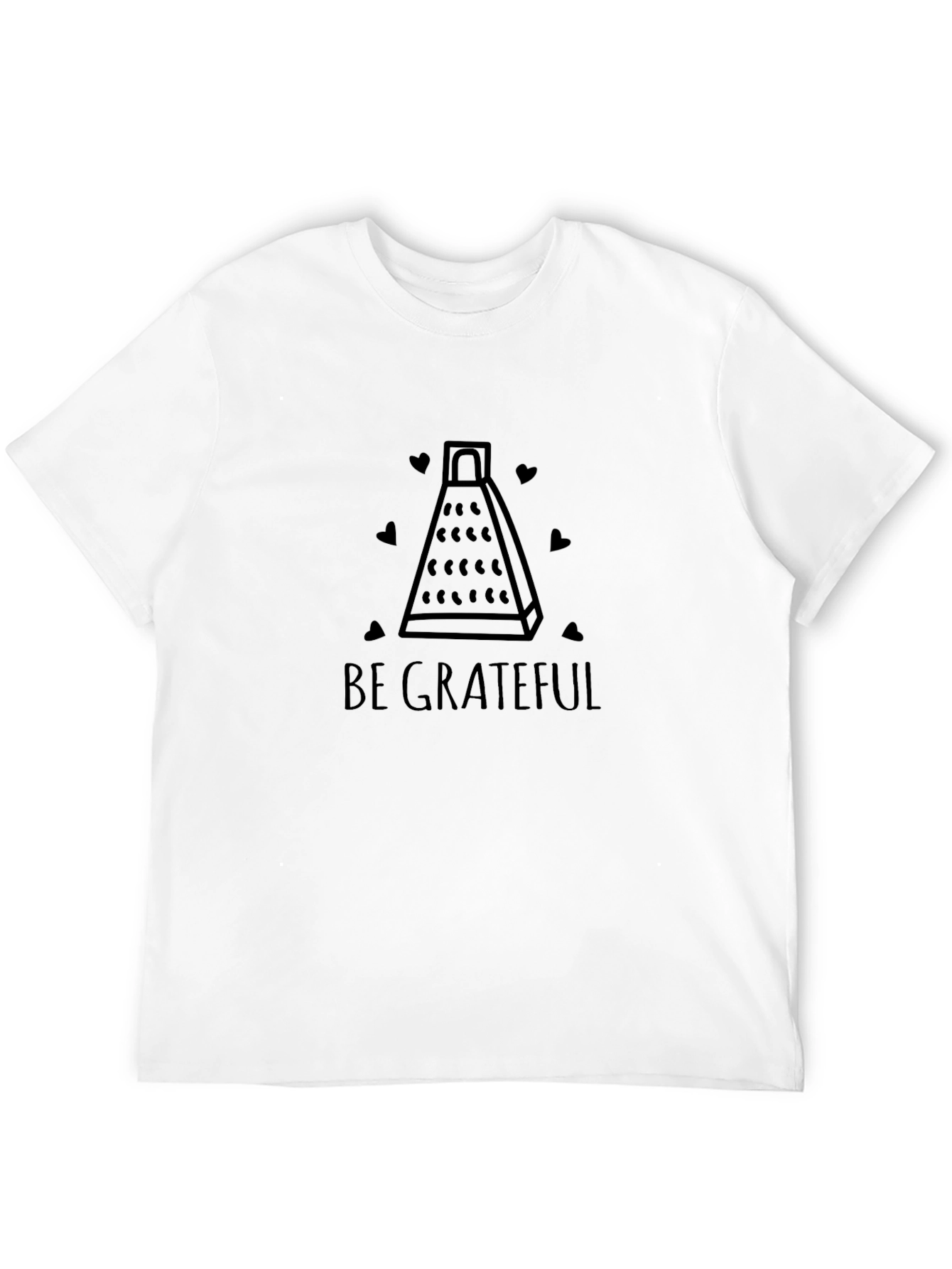 Be Grateful Cheese Grater Graphic Tee - Black