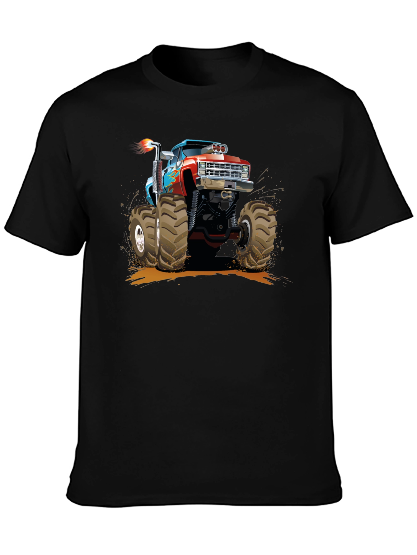 Monster Truck Graphic Tee - Black Cotton T-Shirt