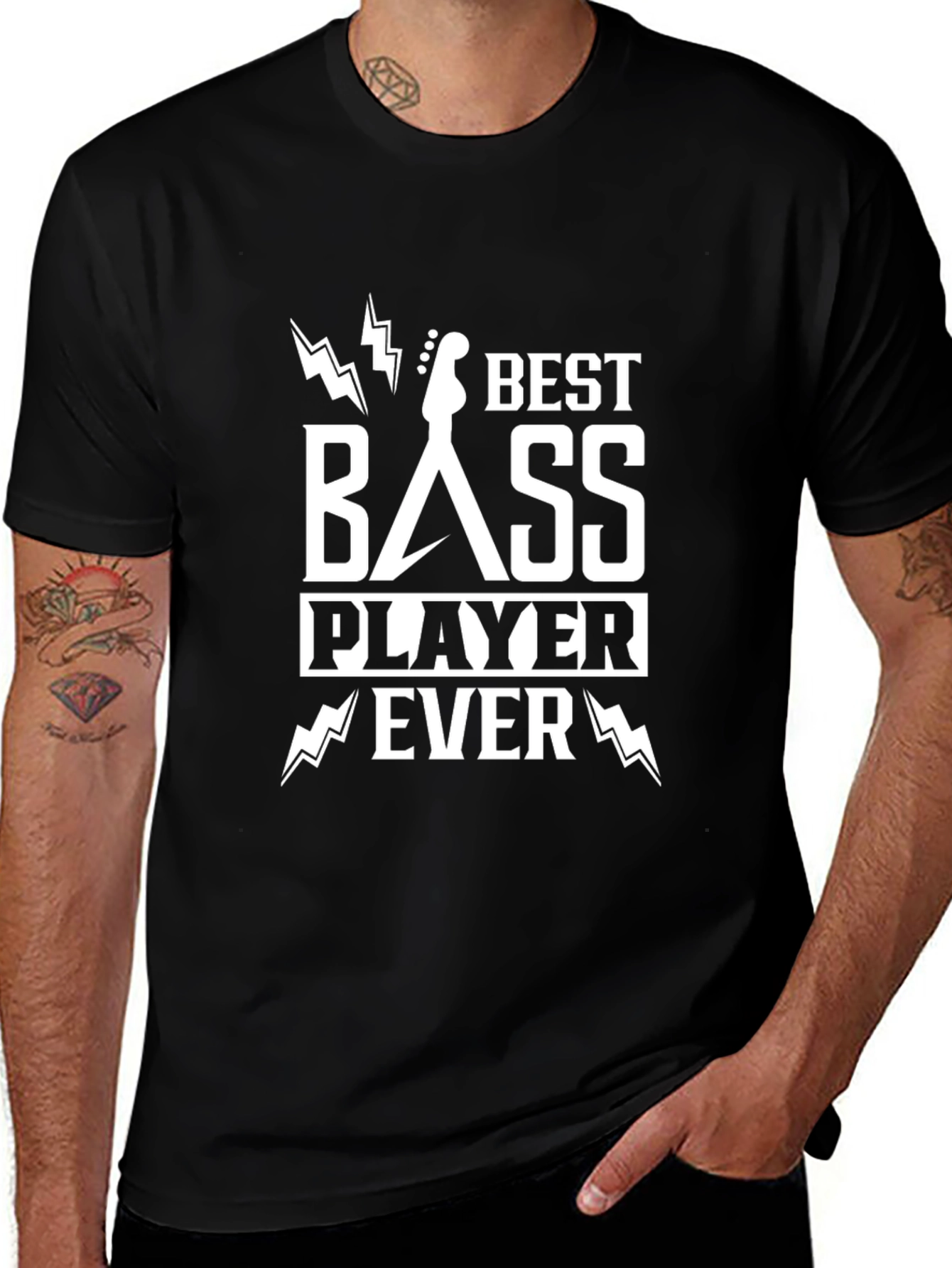 Best Bass Player Ever Graphic Tee - Black