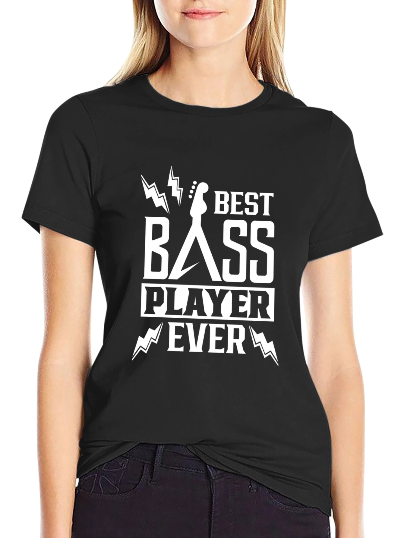 Best Bass Player Ever Graphic Tee - Black