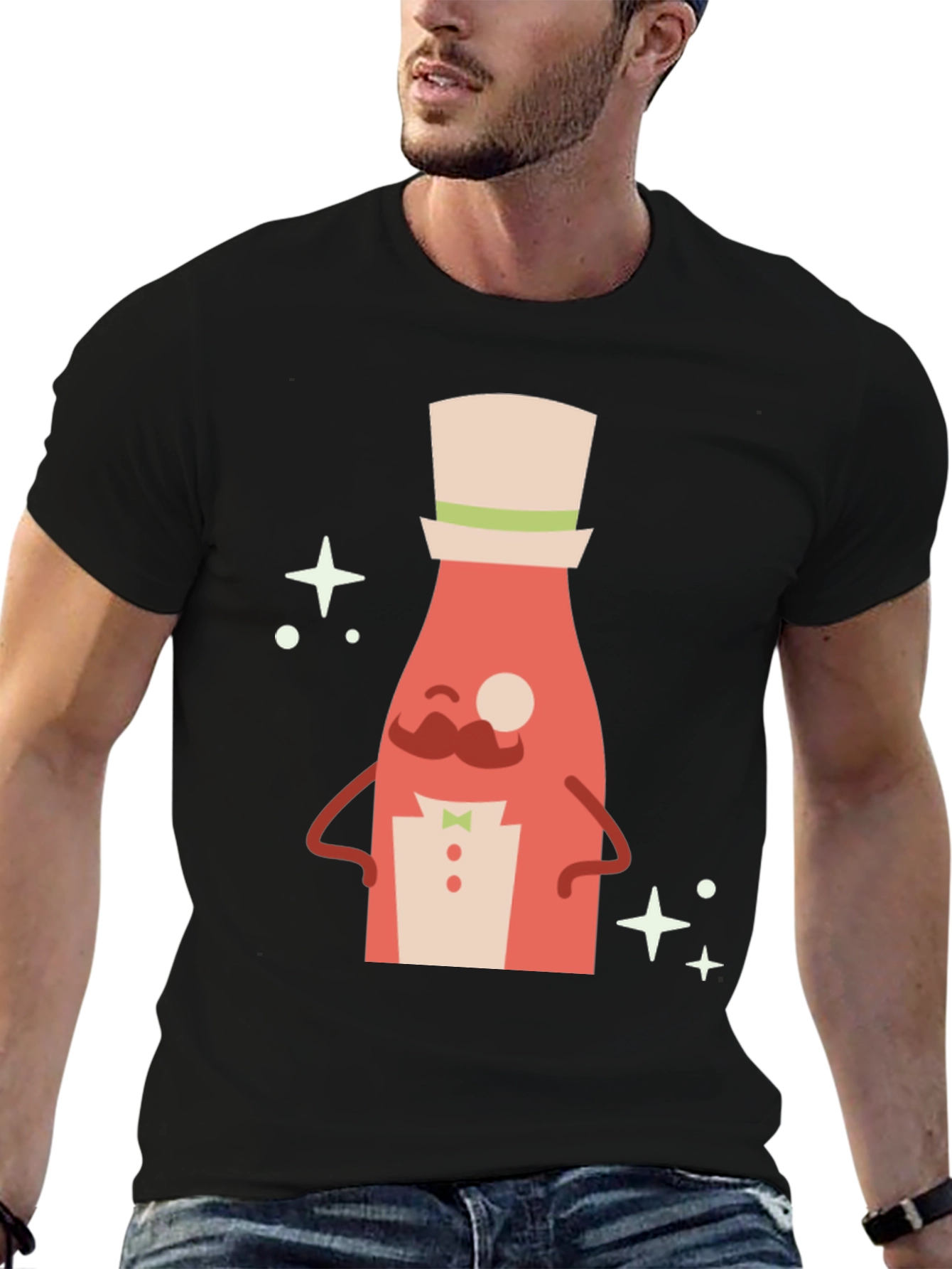 Novelty Bottle Man Graphic Tee