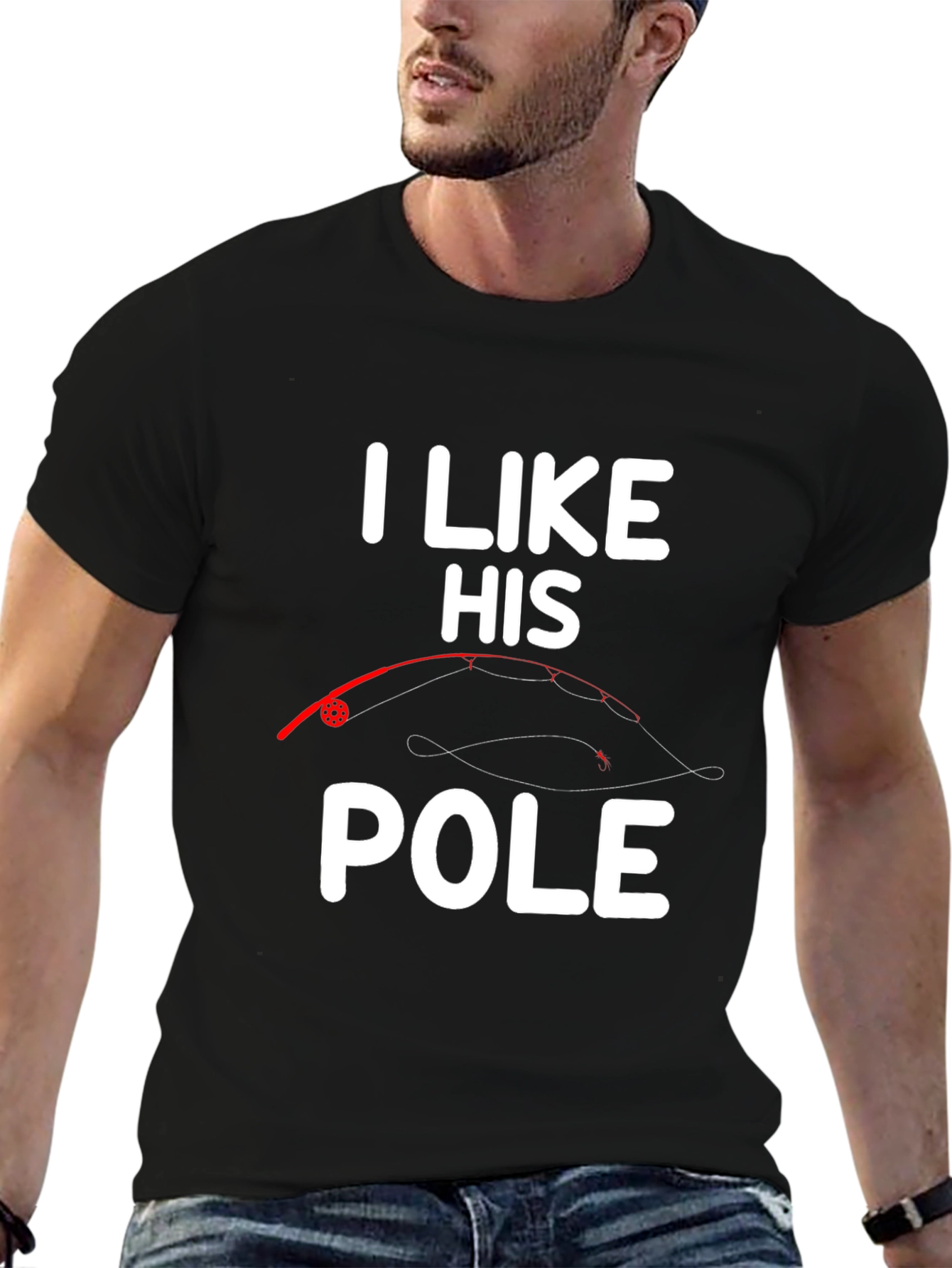 I Like His Pole T-Shirt Fishing Humor