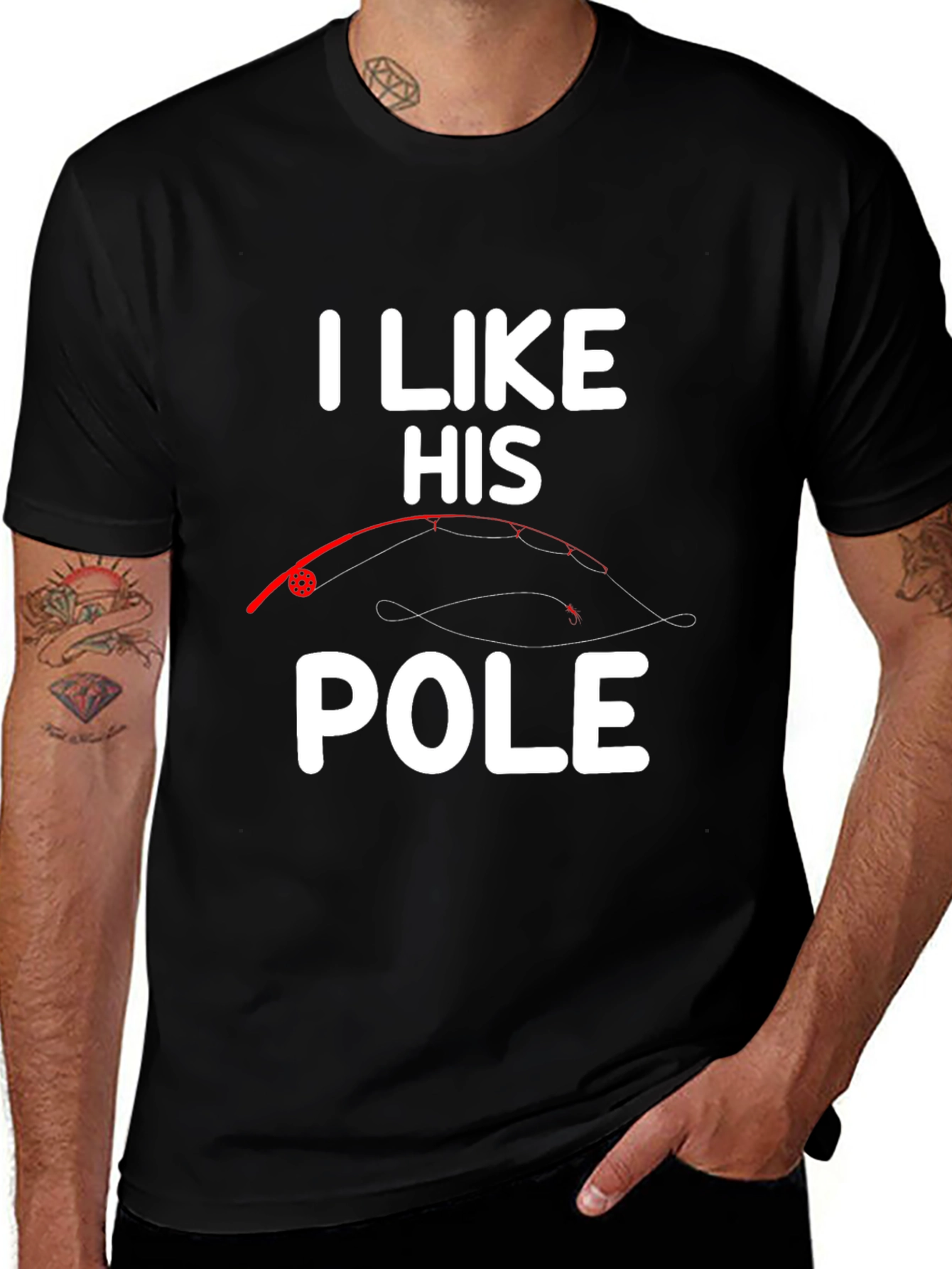 I Like His Pole T-Shirt Fishing Humor