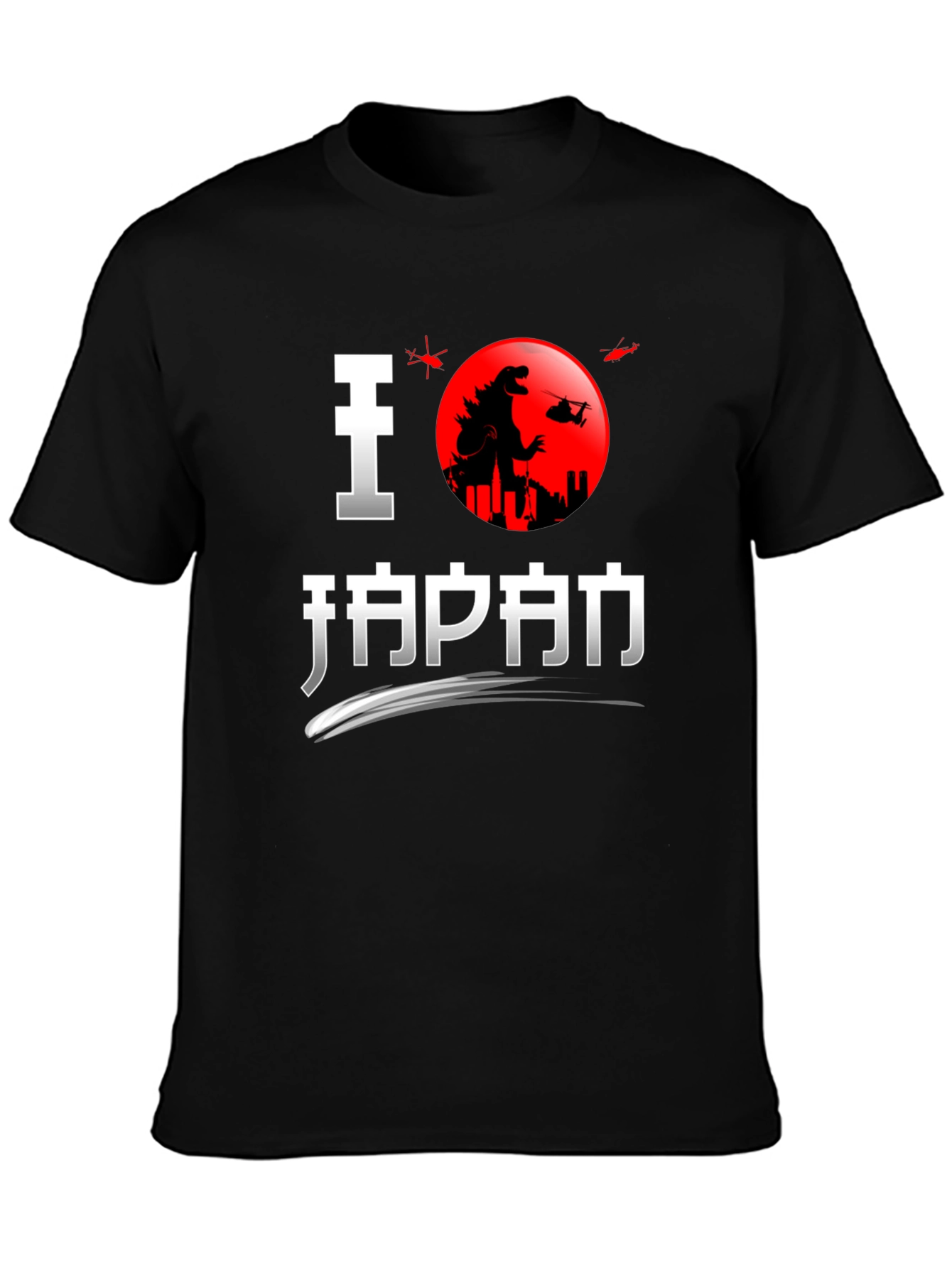 I Love Japan Godzilla Black T-Shirt