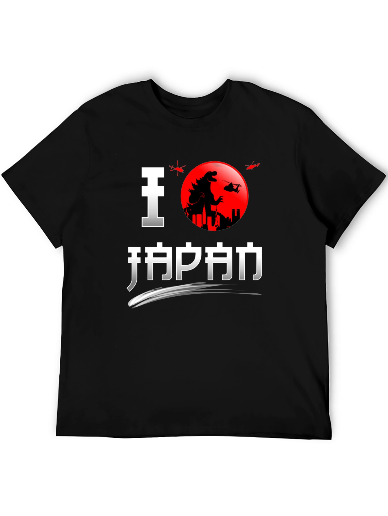 I Love Japan Godzilla Black T-Shirt