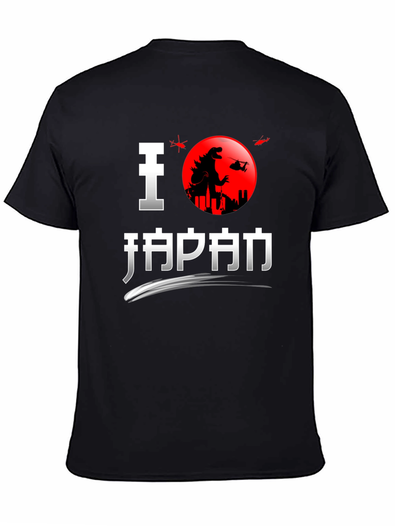 I Love Japan Godzilla Black T-Shirt