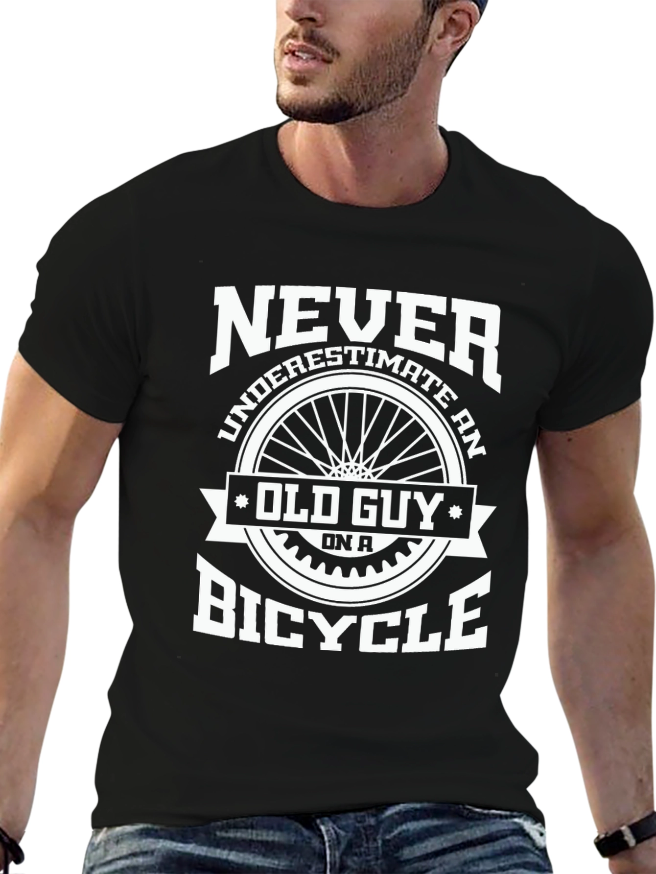 Never Underestimate Old Guy Bicycle T-Shirt