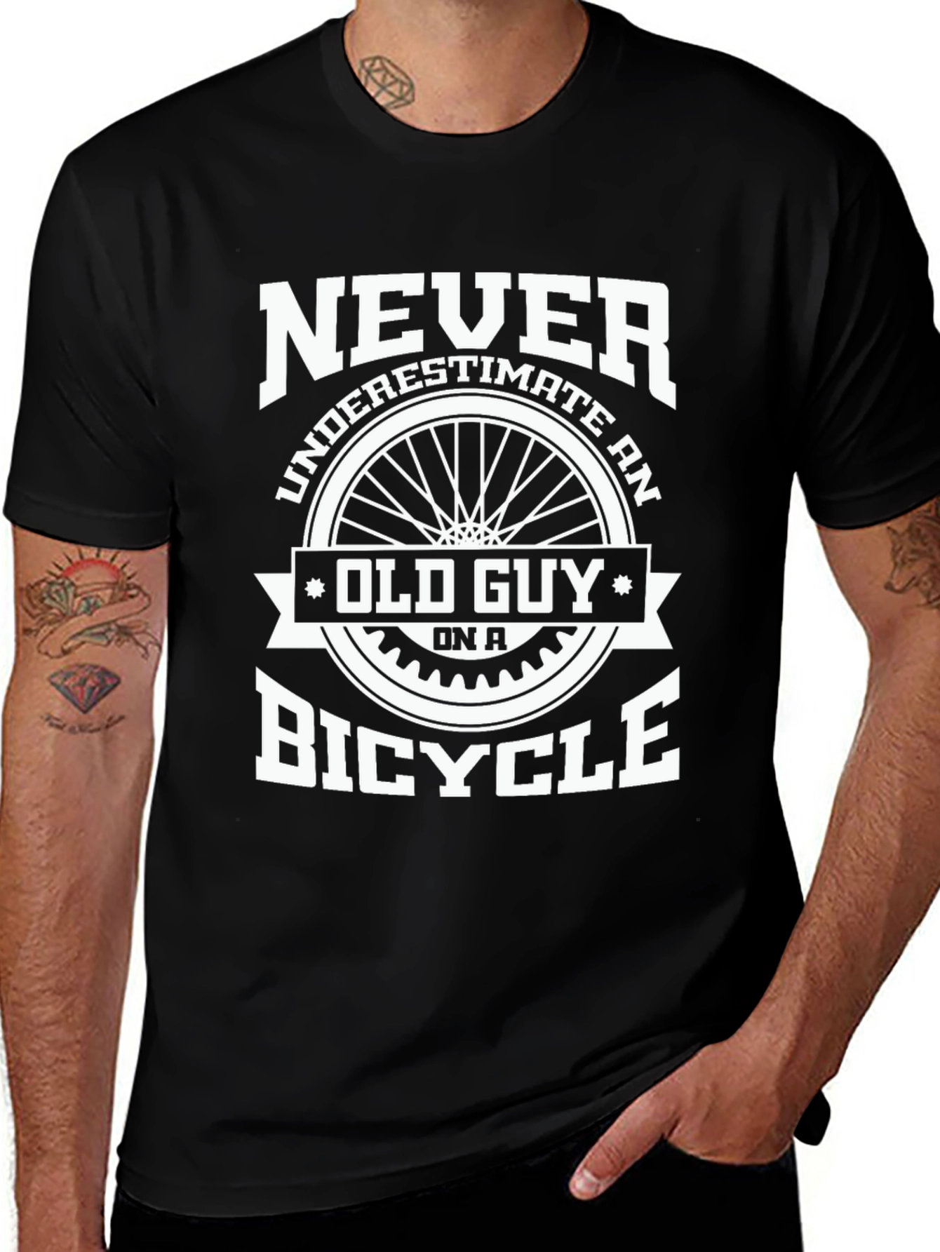 Never Underestimate Old Guy Bicycle T-Shirt