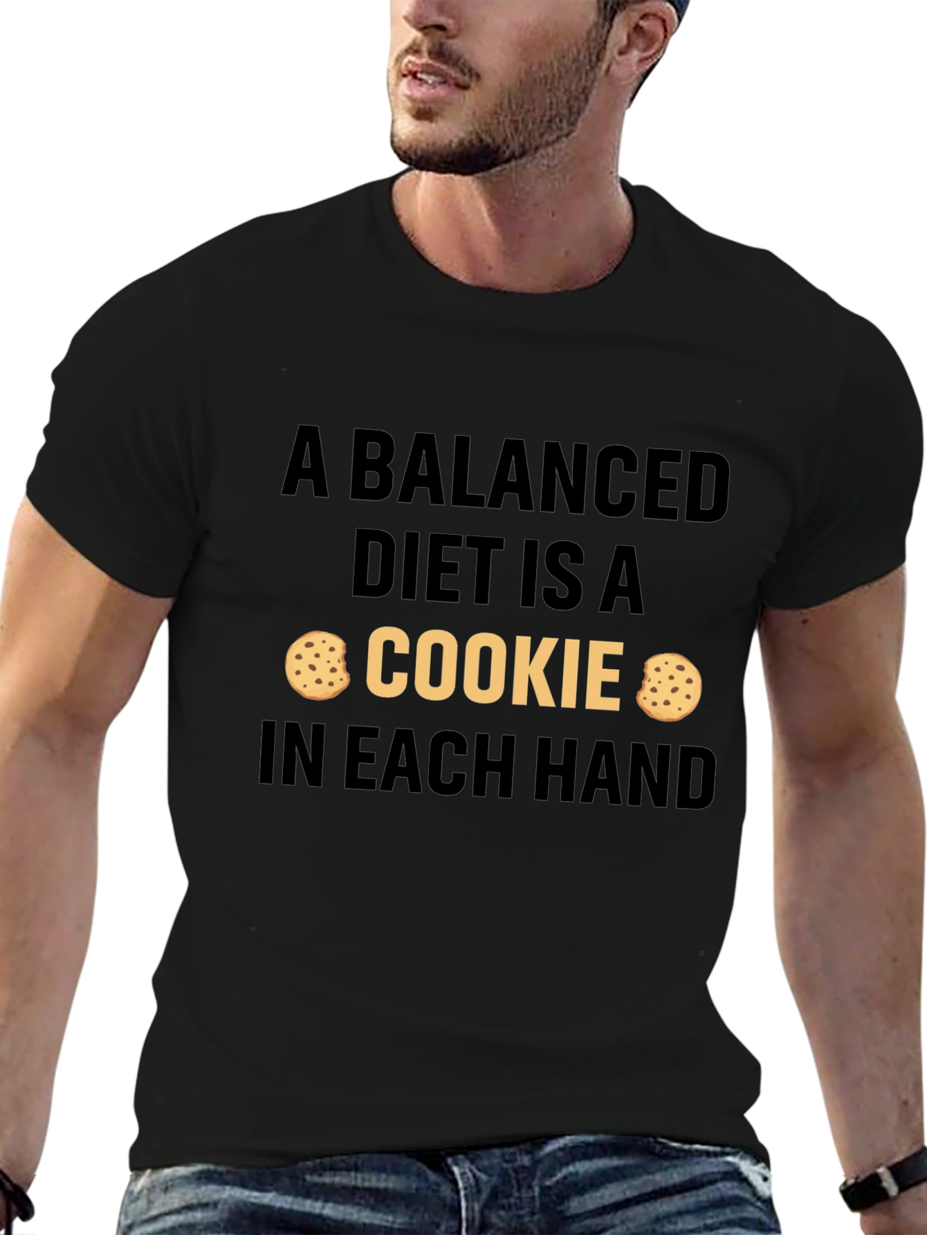 Balanced Diet Cookie T-Shirt: Funny Foodie Tee
