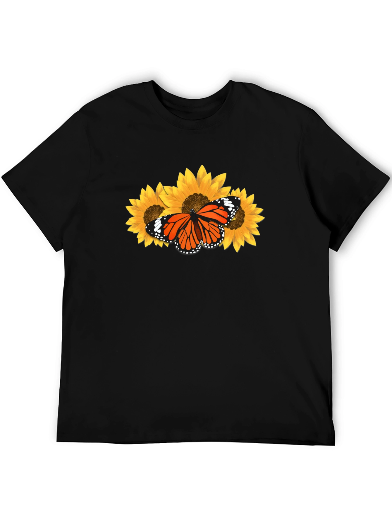 Butterfly Sunflower Graphic T-Shirt