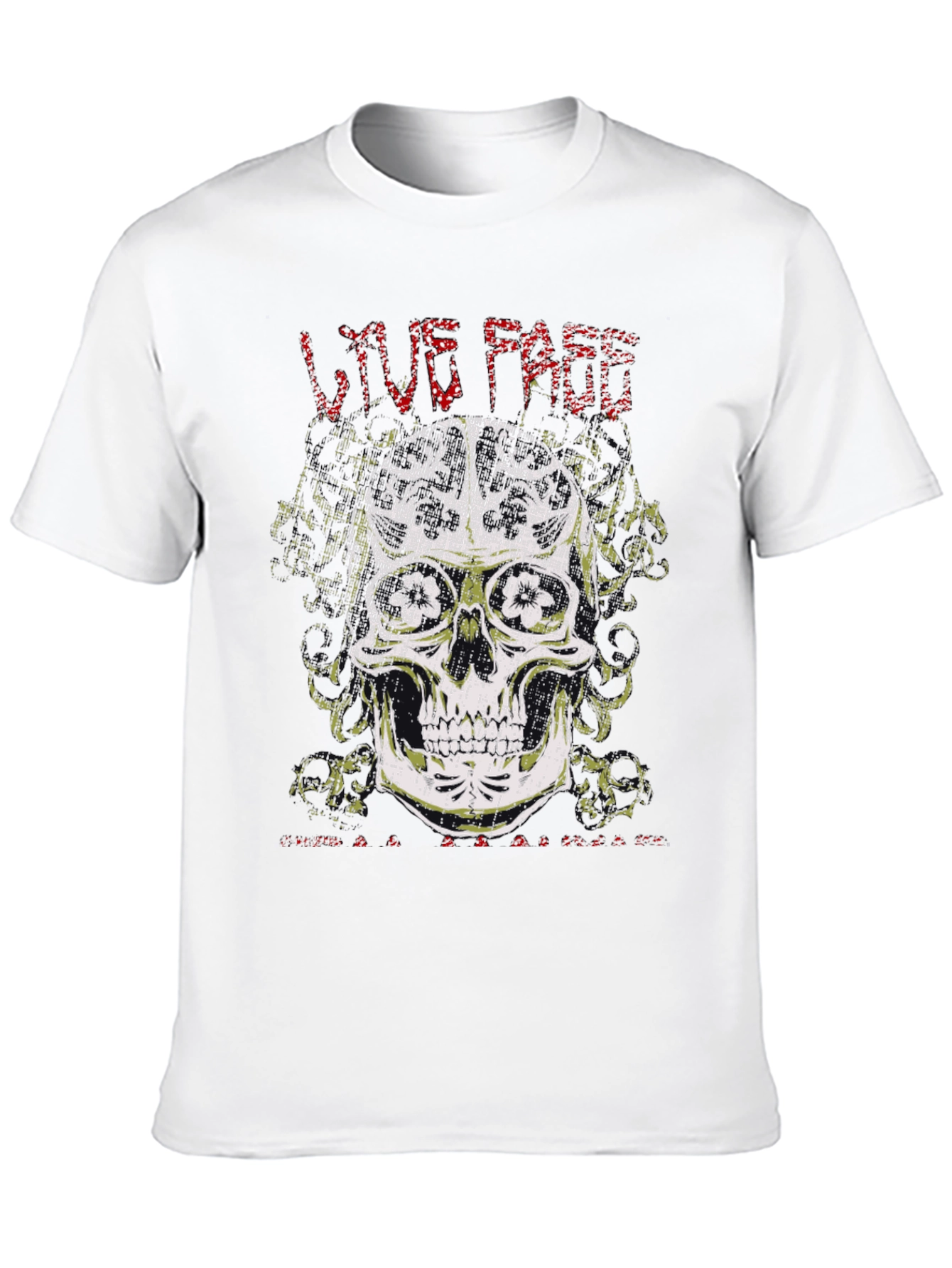 Live Fast Skull Graphic Tee - Black