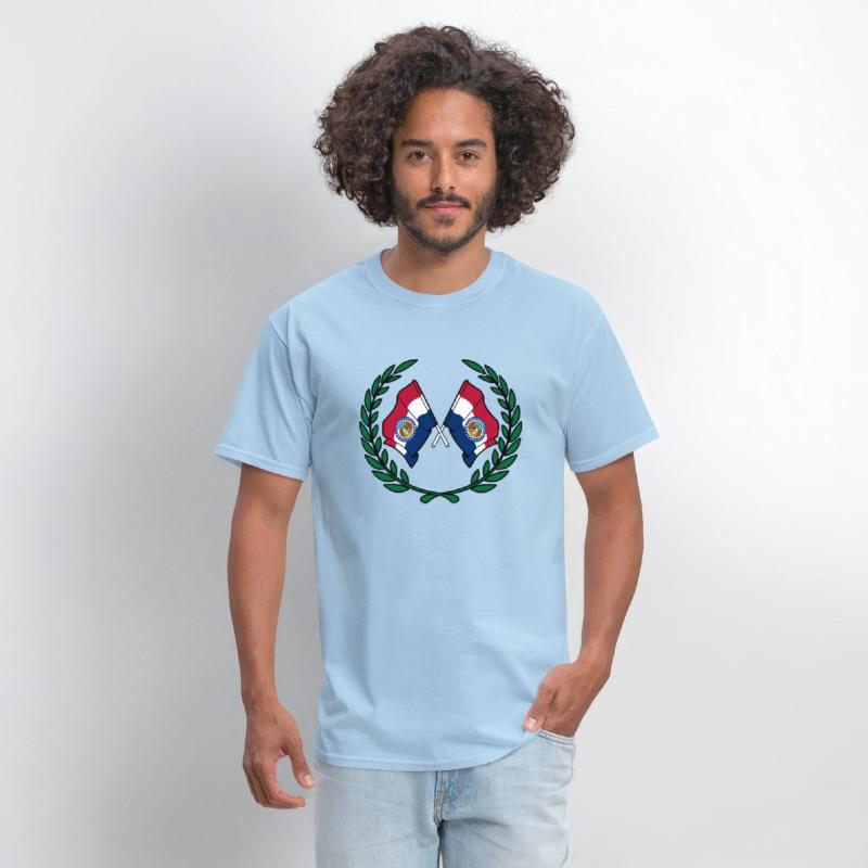 Flags USA Missouri in laurel wreath